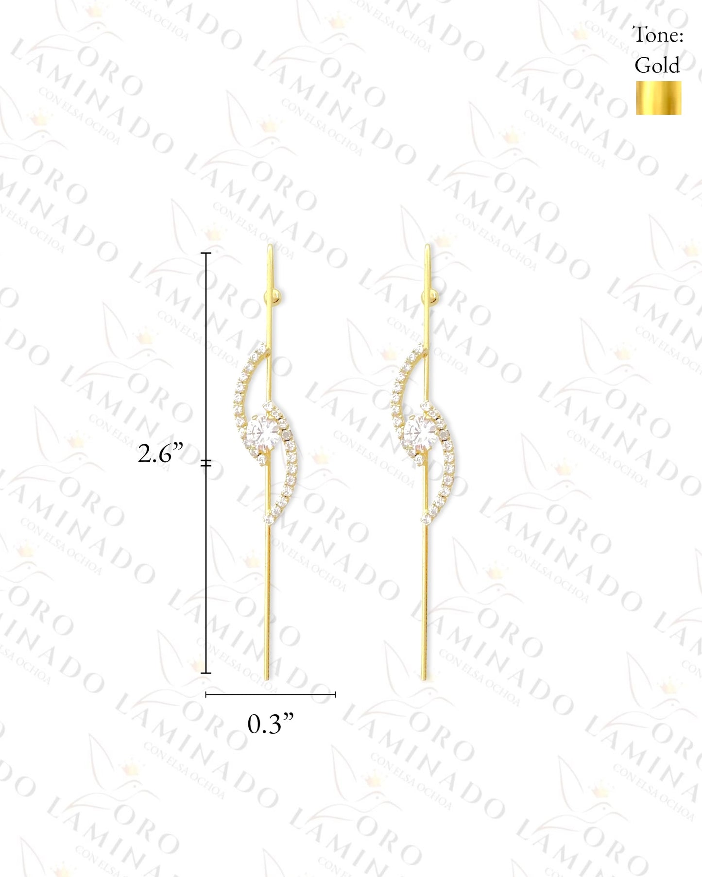 High Quality Crystal Ear Cuff Hook Earrings (Gold Filled) B84