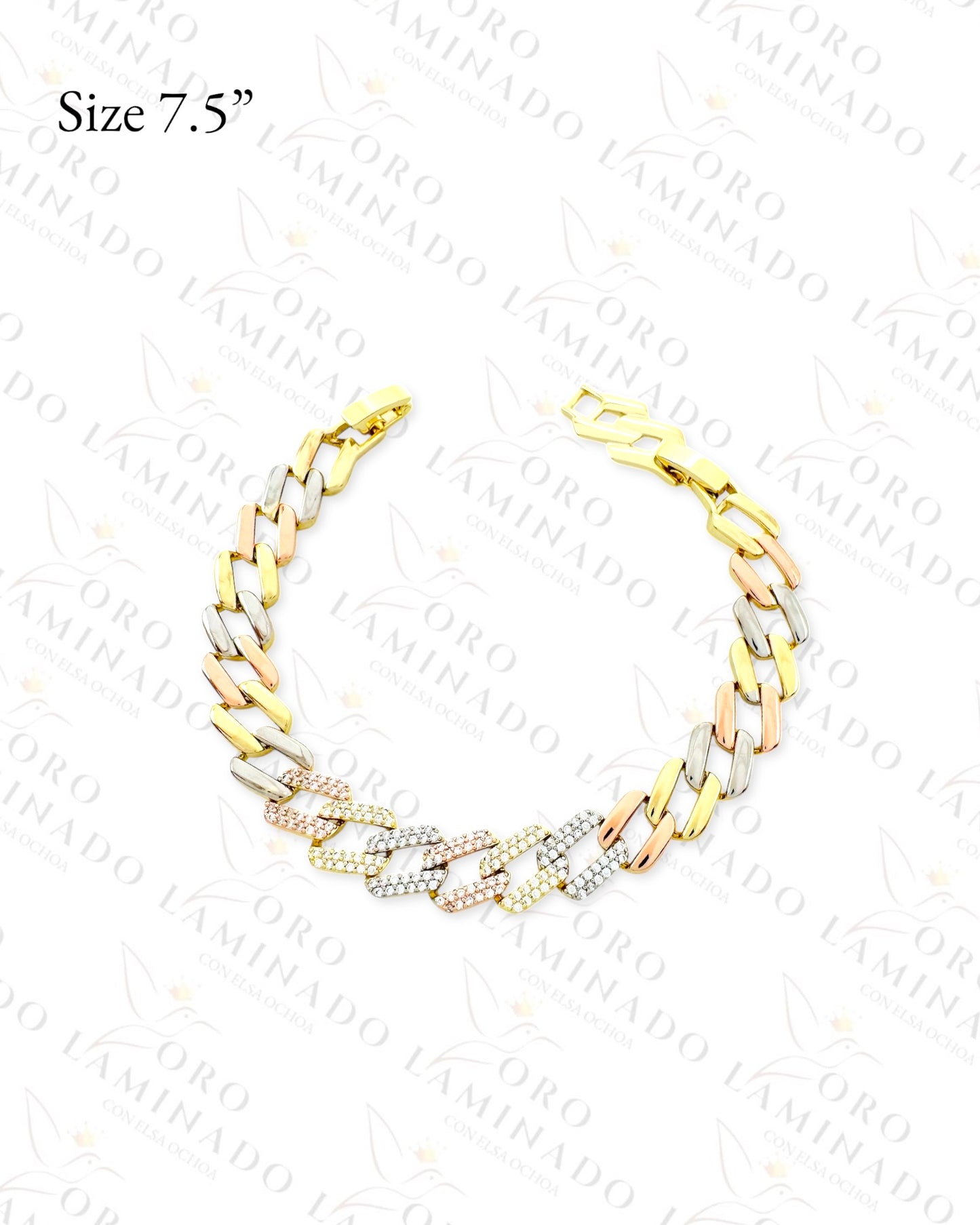 High Quality Three Tones Square Bracelet B386