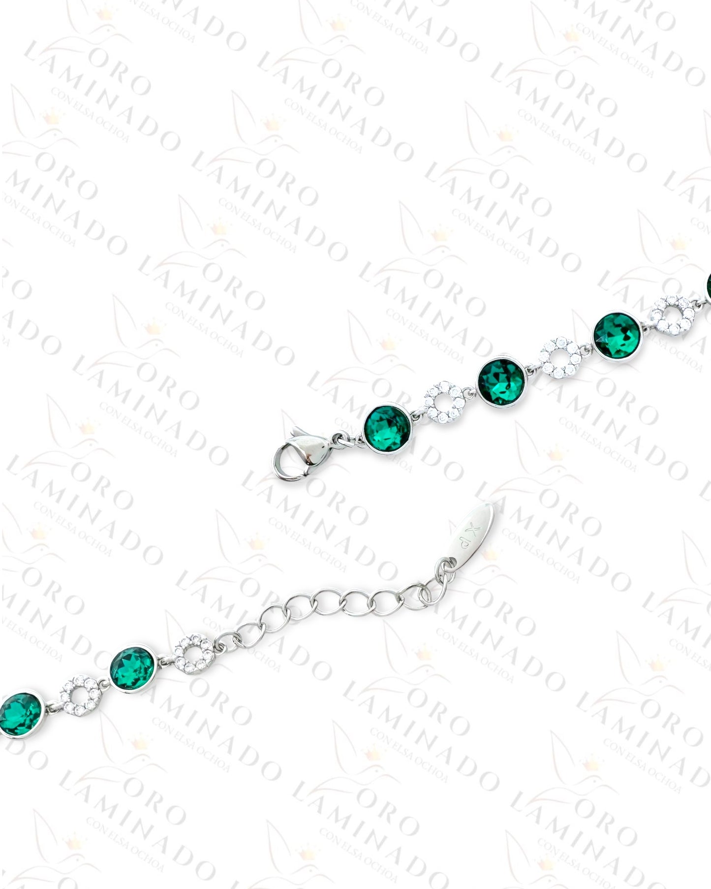 High Quality Green Emerald Stones Bracelet (Gold Filled) G412