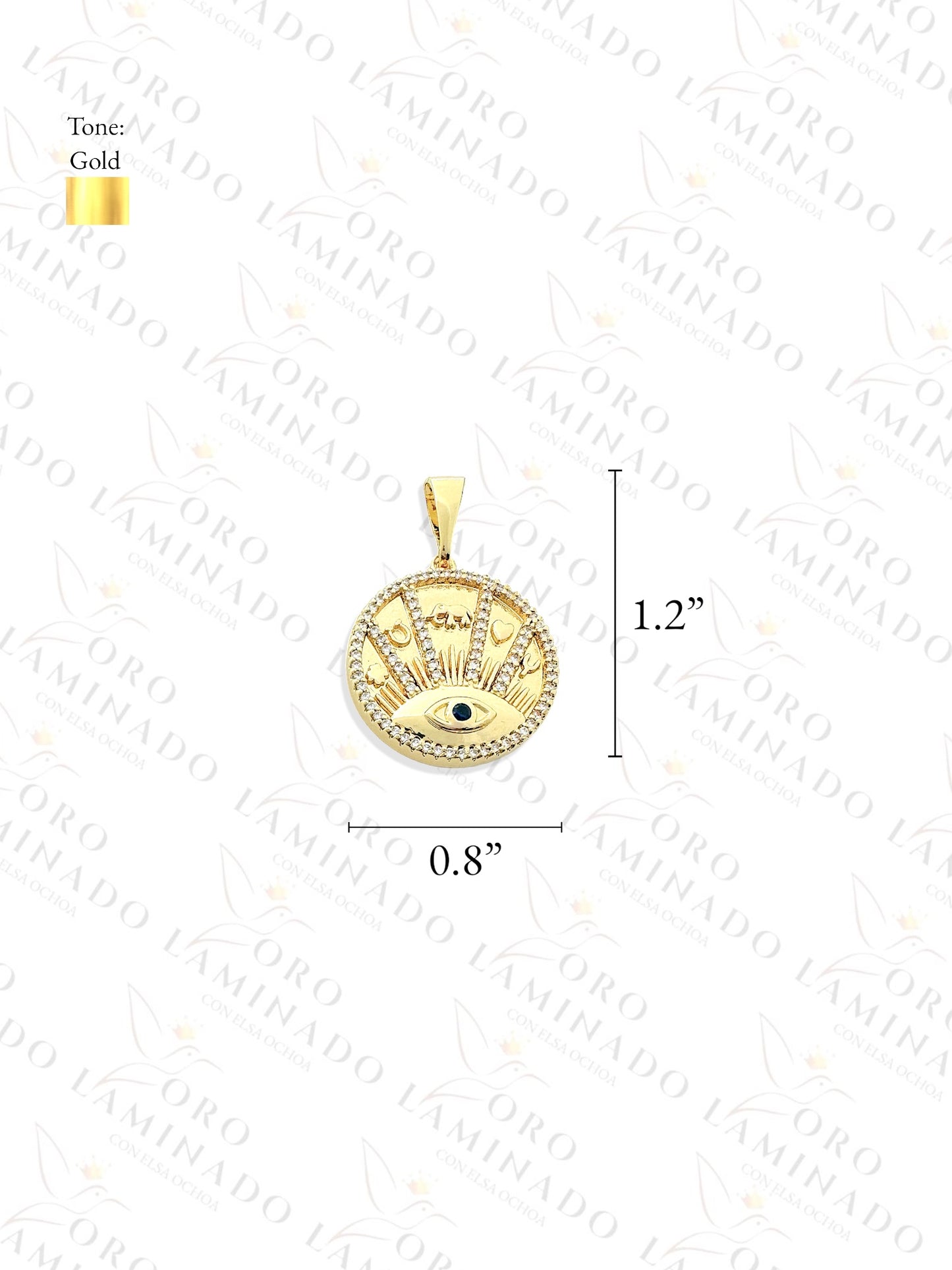 Gold Filled Seven Powers Round Pendant R22