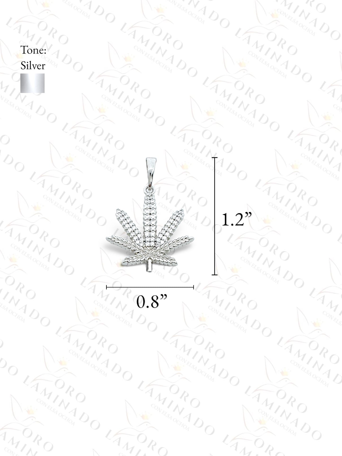 Gold Filled High Quality Silver Cannabis Leaf Pendant Y133