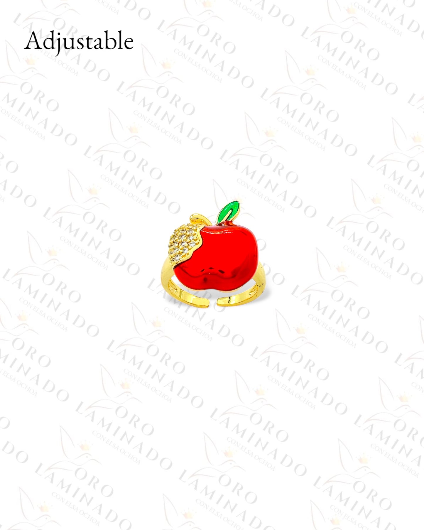 Adjustable Red Apple Ring (Gold Filled) Y457