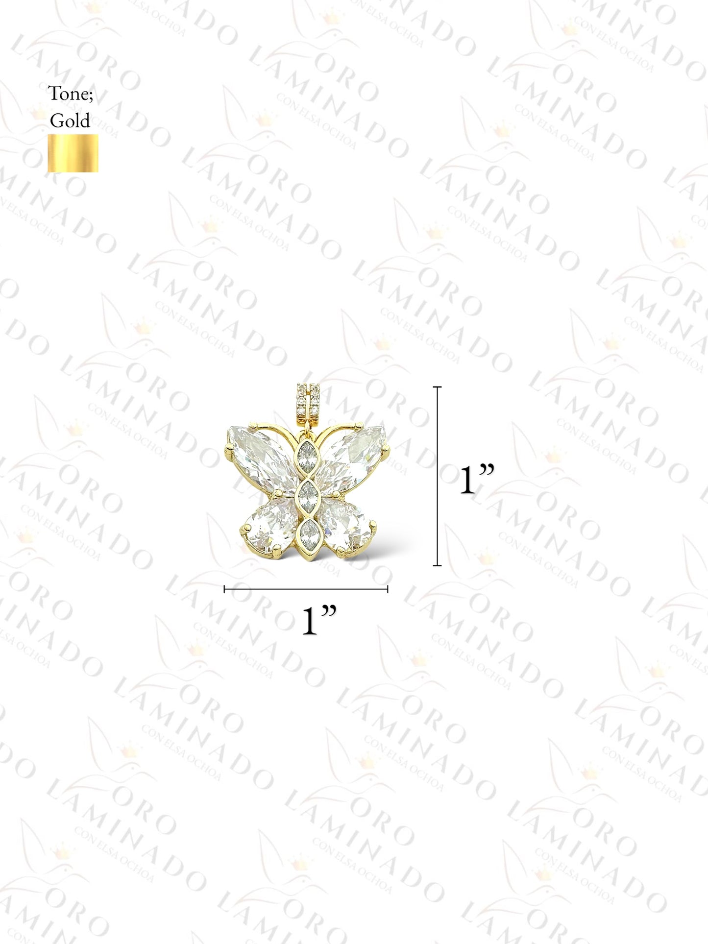 Gold Filled High Quality Clear Butterfly Pendant Y320