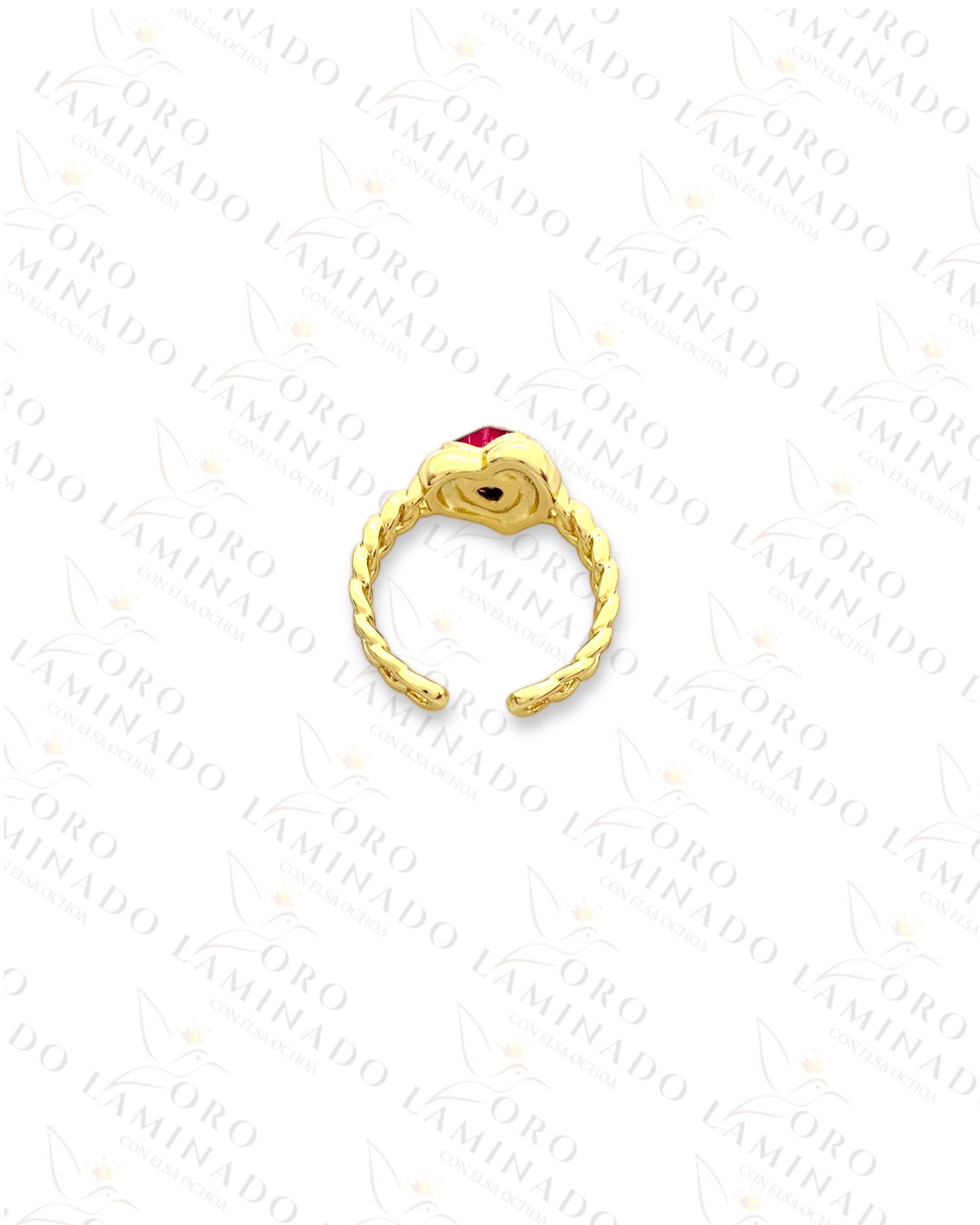 Adjustable Red Crystal Heart Ring (Gold Filled) R47