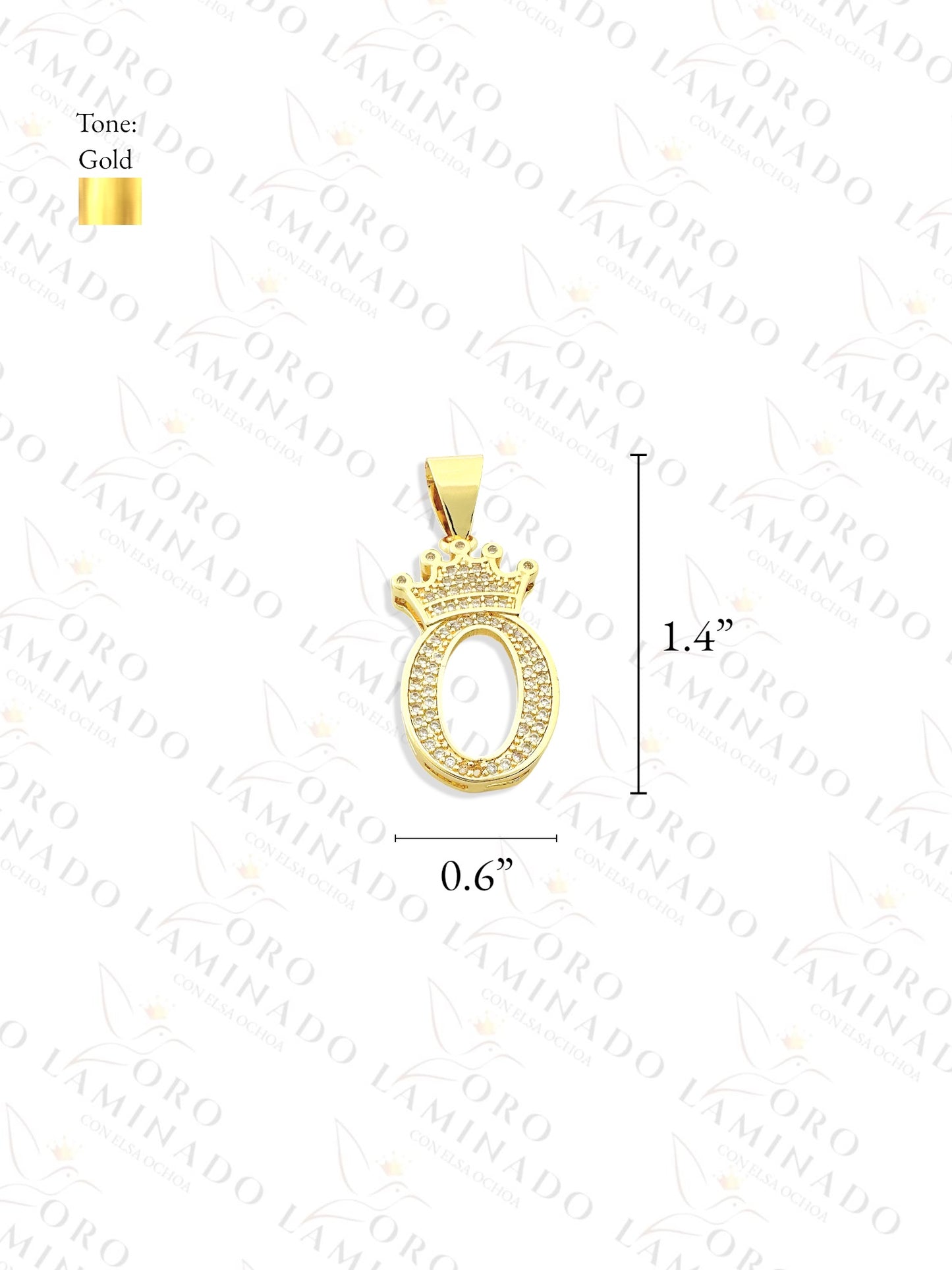 Gold Filled Letter "O" Crown Pendant B169