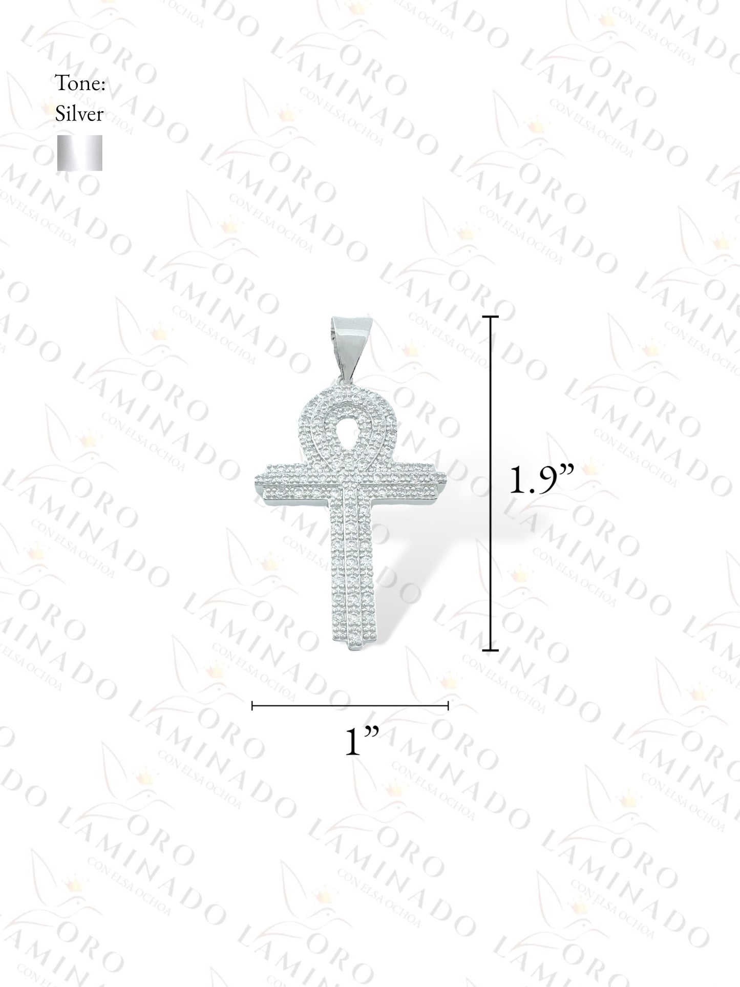 Gold Filled Silver Diamond Cross Pendant Y330
