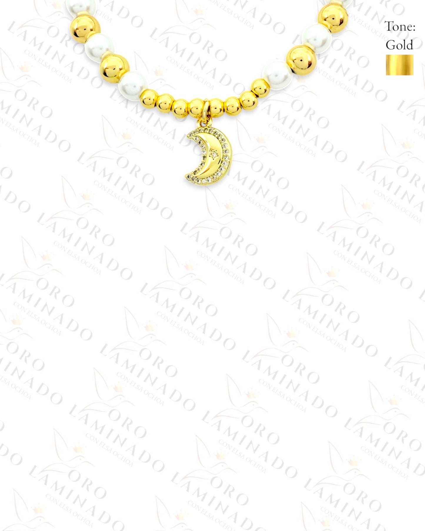 Sparkling Moon Pearl Bracelet (Gold Filled) G439