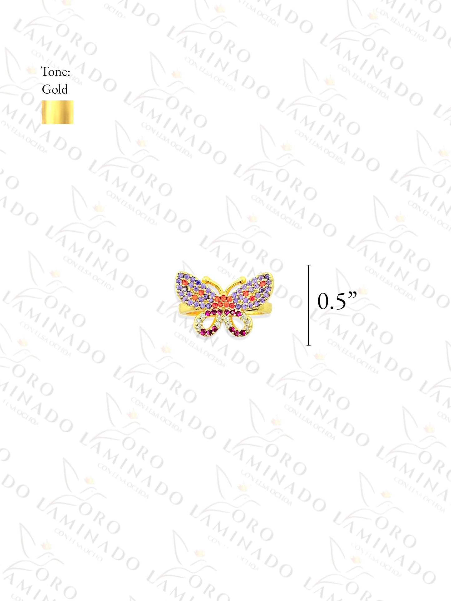 Adjustable Multi-Color Butterfly Ring C440