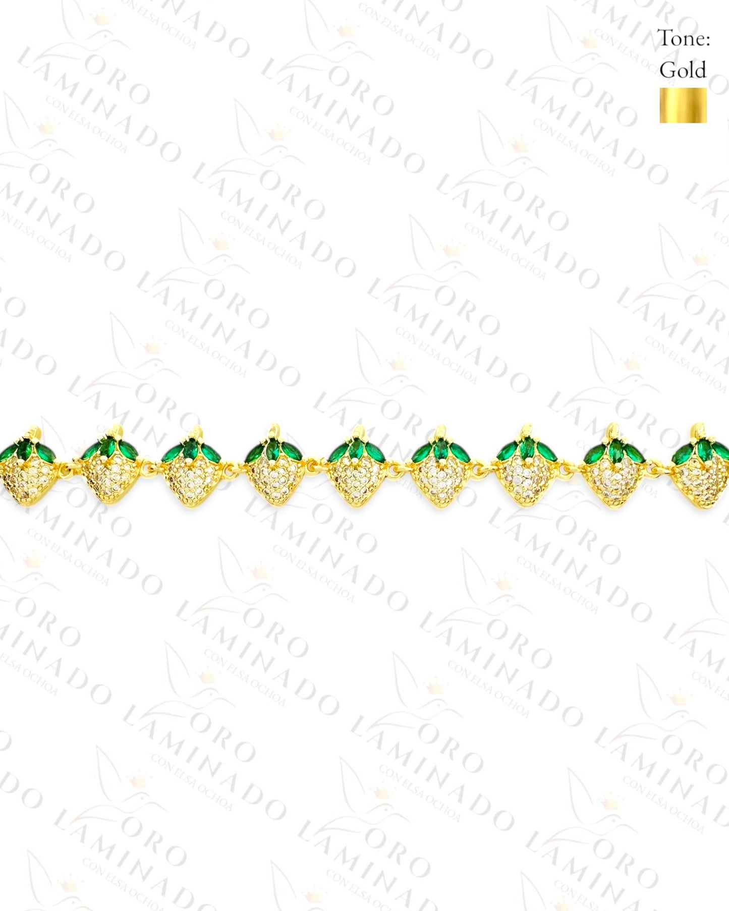 Sparkling Strawberry Bracelet (Gold Filled) C235