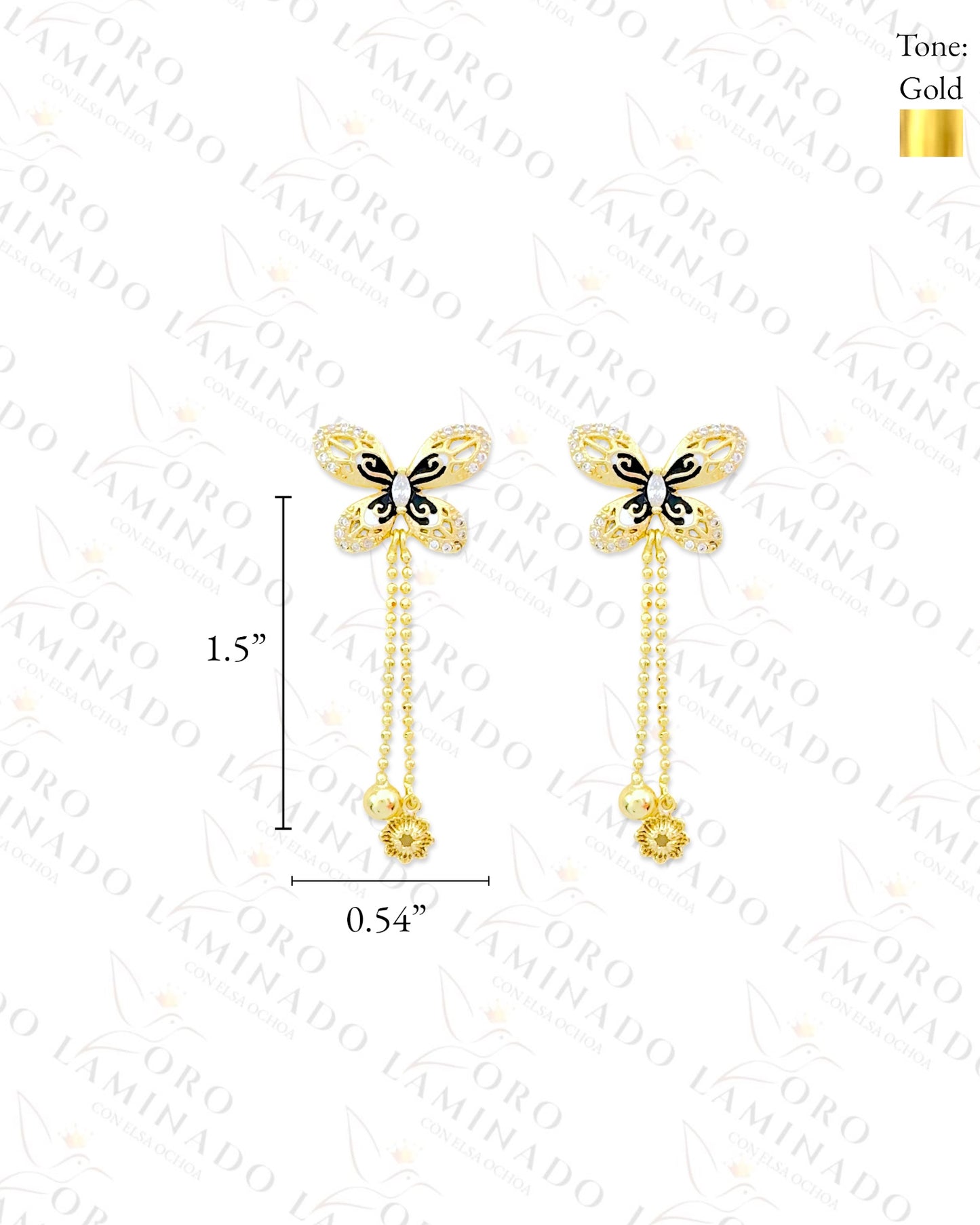 High Quality Butterfly Long Earrings (Gold Filled) G45