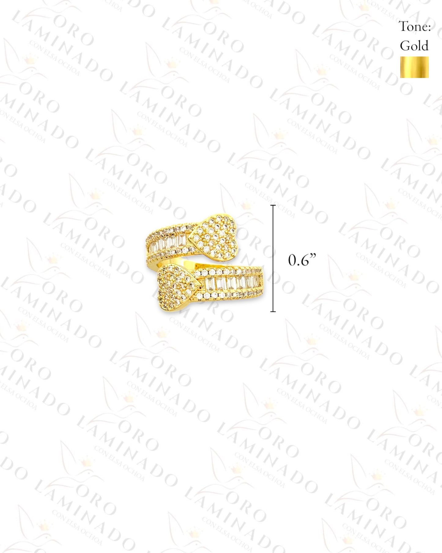 Adjustable Double Heart Ring (Gold Filled) Y443