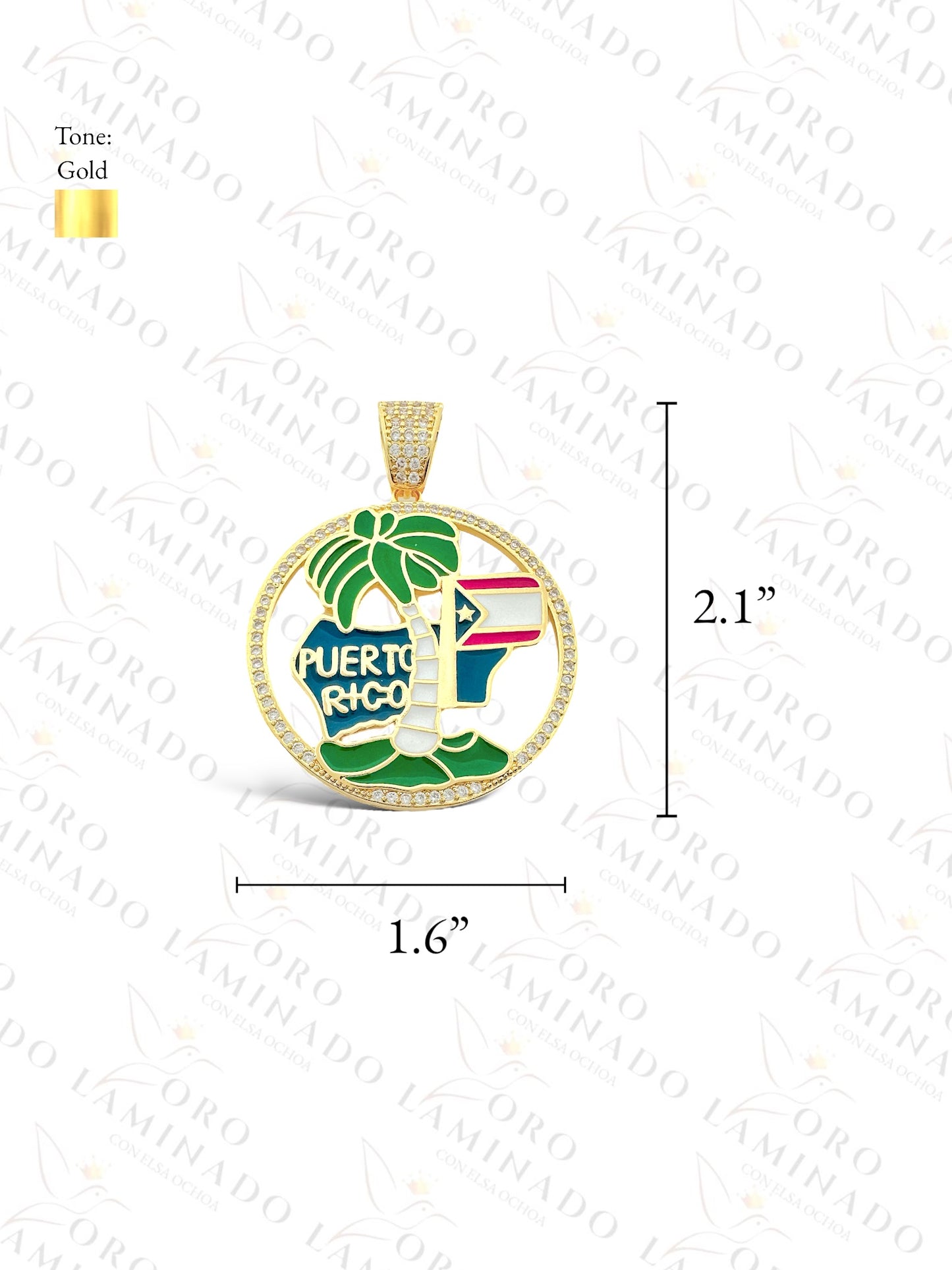 Gold Filled Puerto Rico Palm Tree Pendant C94