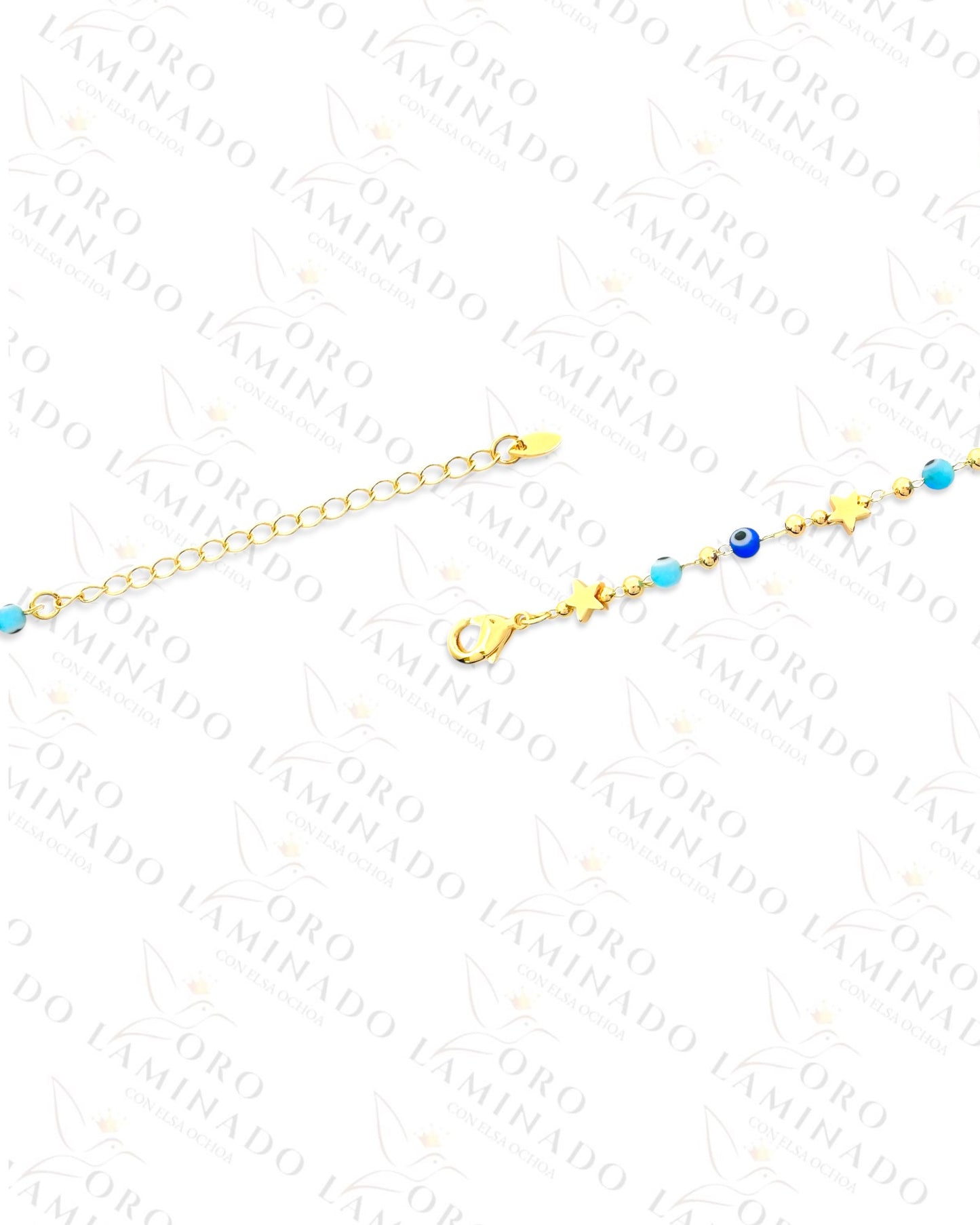 Gold Filled Pack of 6 Evil Eye and Stars Anklet B203