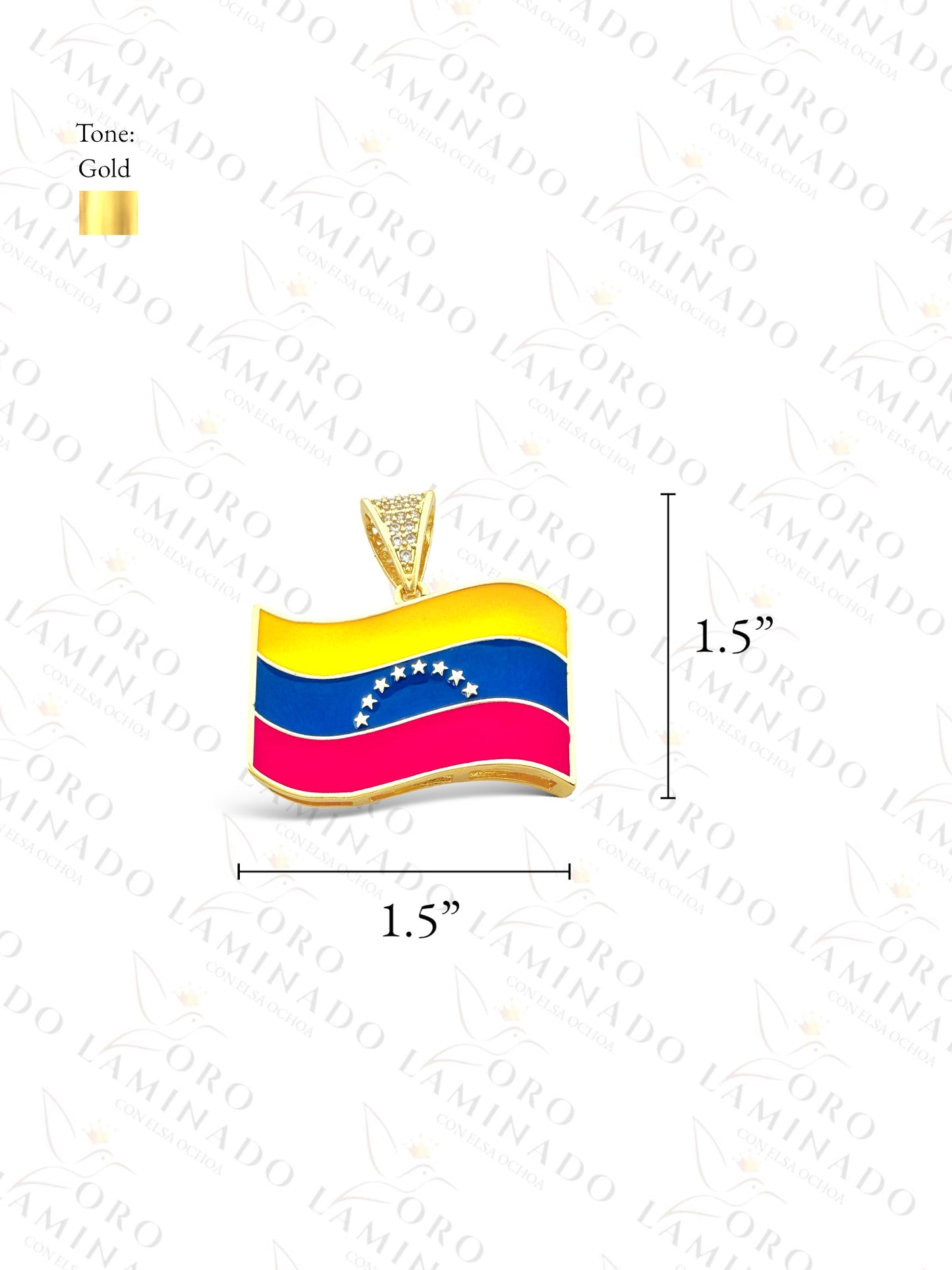 Gold Filled Venezuela Flag Pendant R258