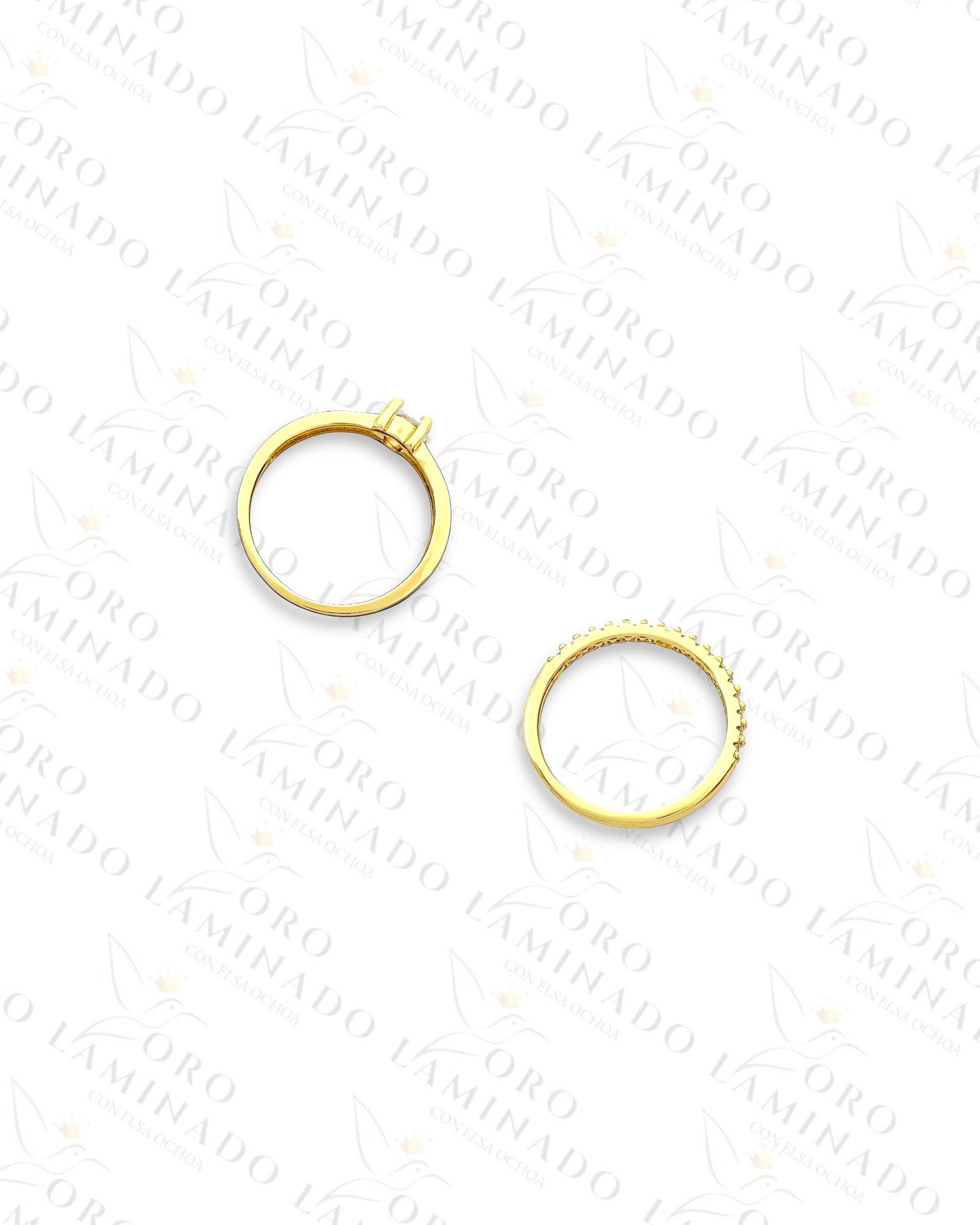 High Quality Marriage Crystal Ring Set (Gold Filled) G436