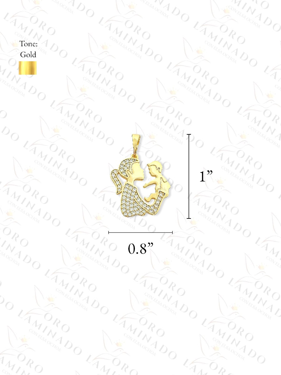 Gold Filled Mom with Child Pendant Y154