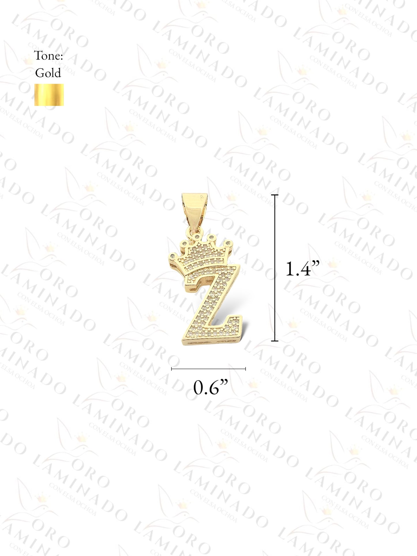 Gold Filled Letter "Z" Crown Pendant B175