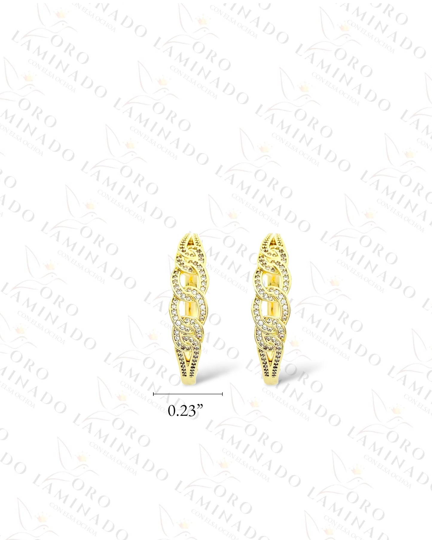 High Quality Sparkling Chain Design Hoop Earrings Y158