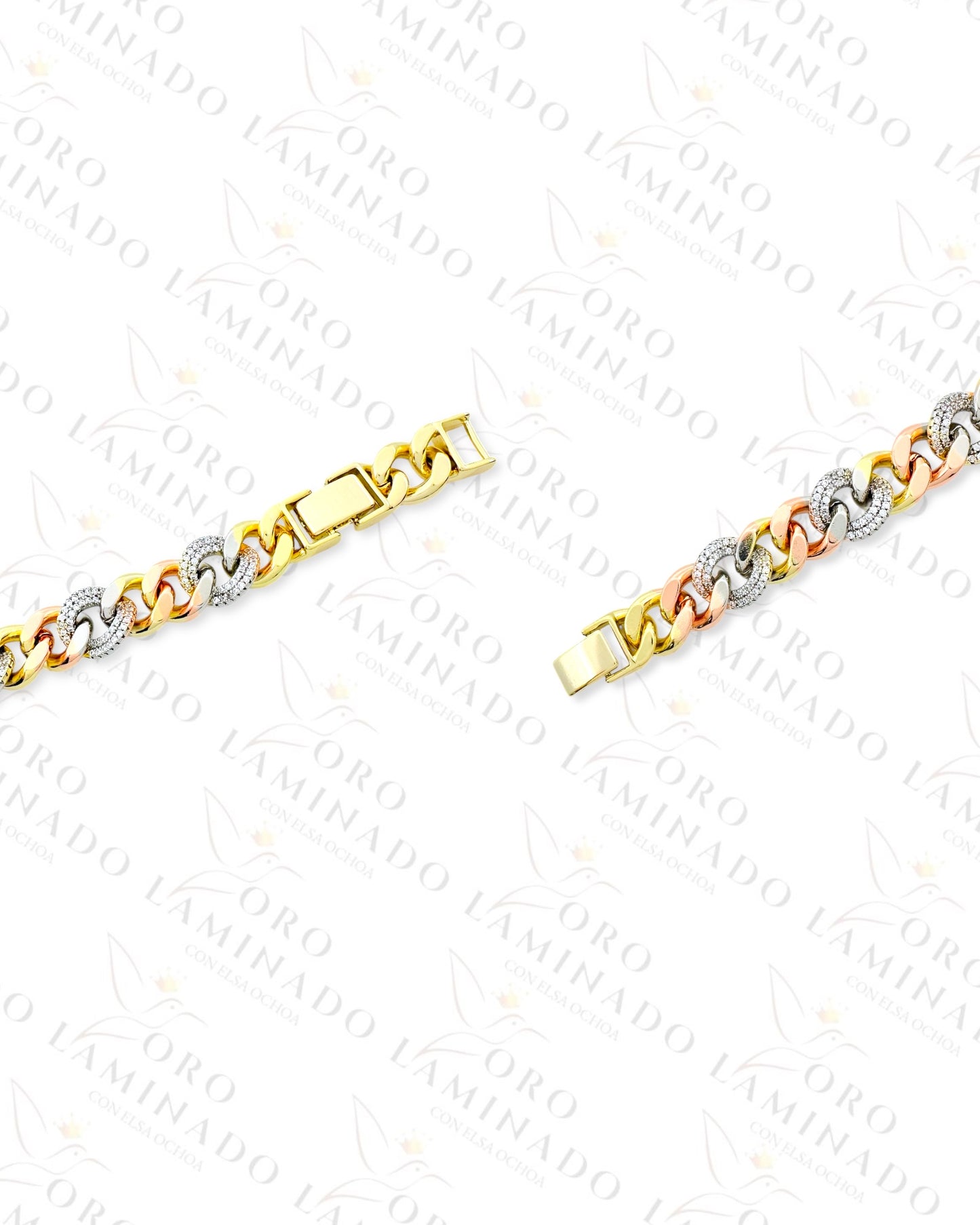 High Quality Three Tones Cuban Bracelet B385