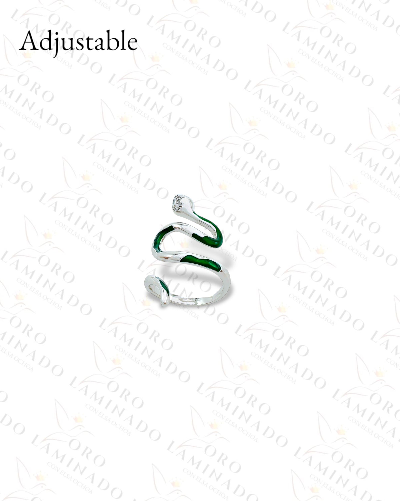 Adjustable Silver Snake Ring (Gold Filled) C357 – Oro Laminado Elsa