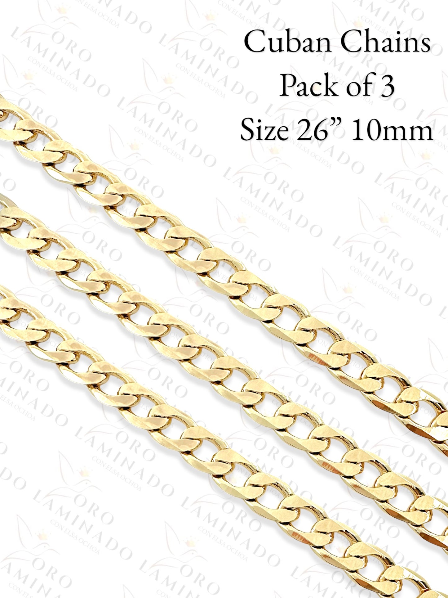 Cuban Chains Pack of 3 Size 26" 10mm Y407