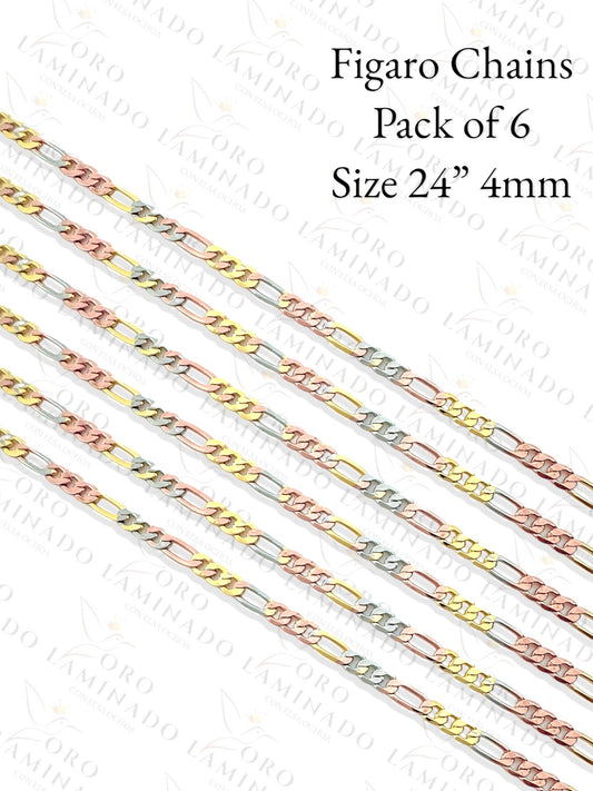 Figaro Chains Pack of 6 Size 24" 4mm G141