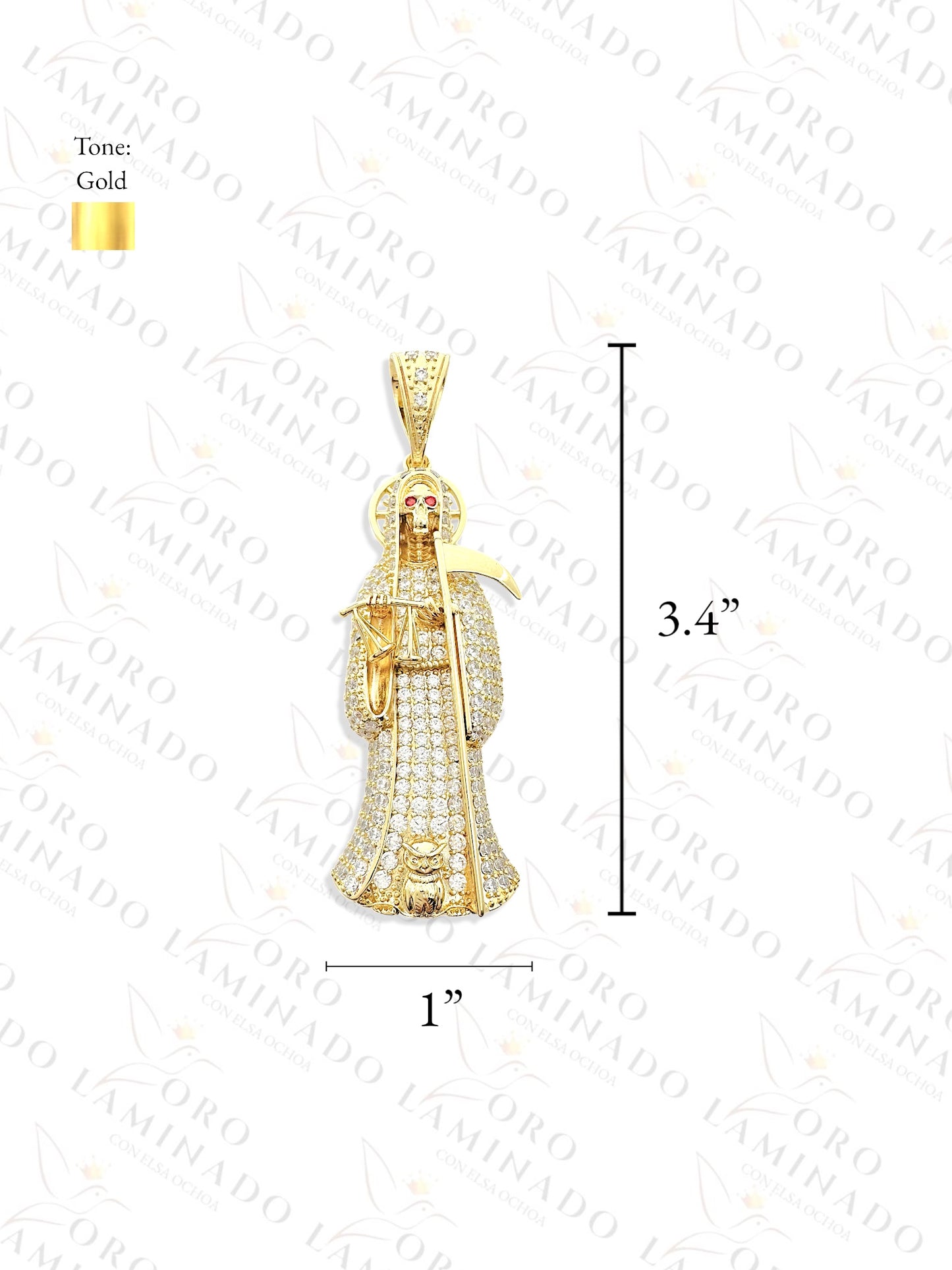 Gold Filled High Quality Holy Death Pendant R246