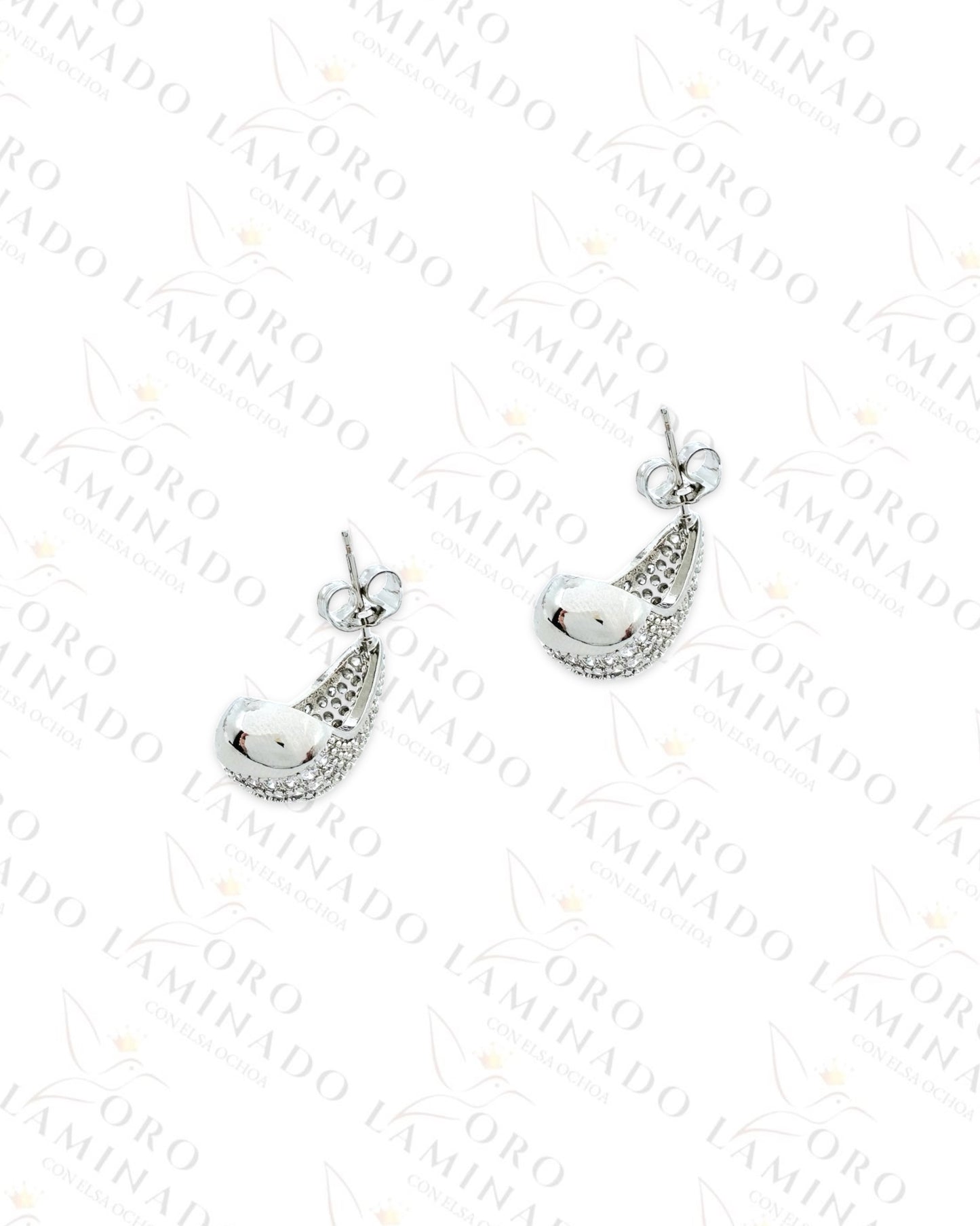 Diamond Silver Rain Drop Earrings (Gold Filled) Y459