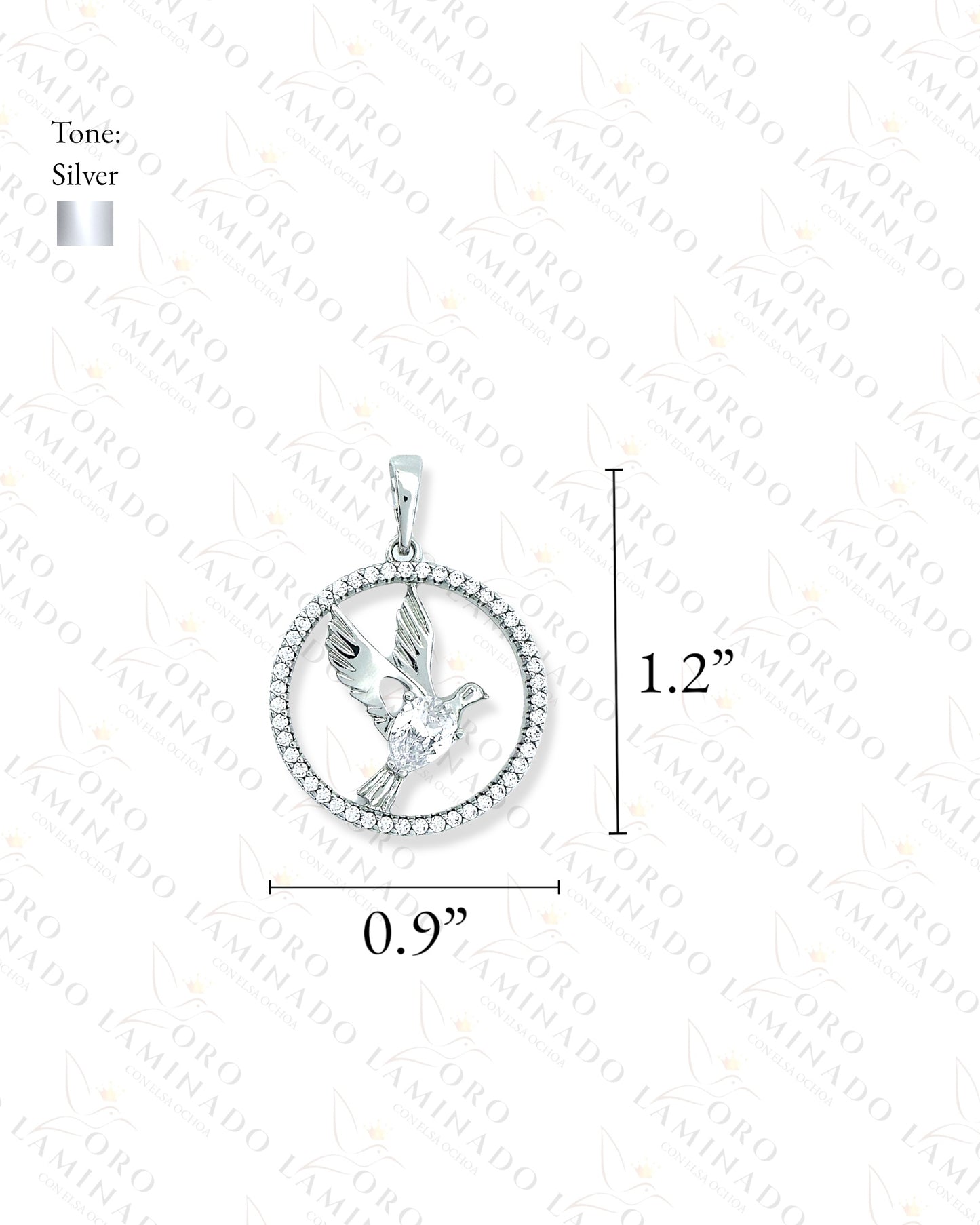 Gold Filled High Quality Silver Round Pigeon Pendant Y454