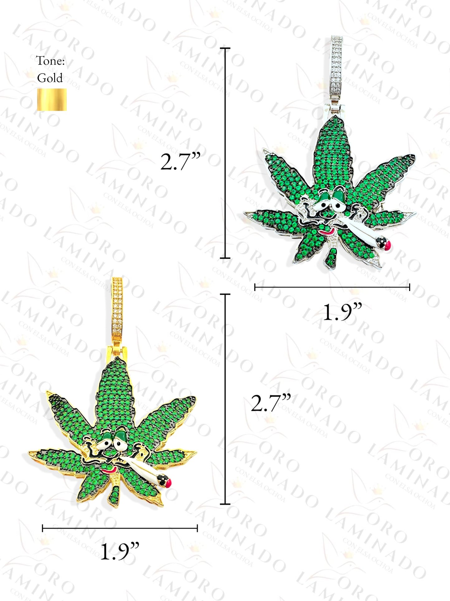 Gold Filled Cannabis Pendant B95