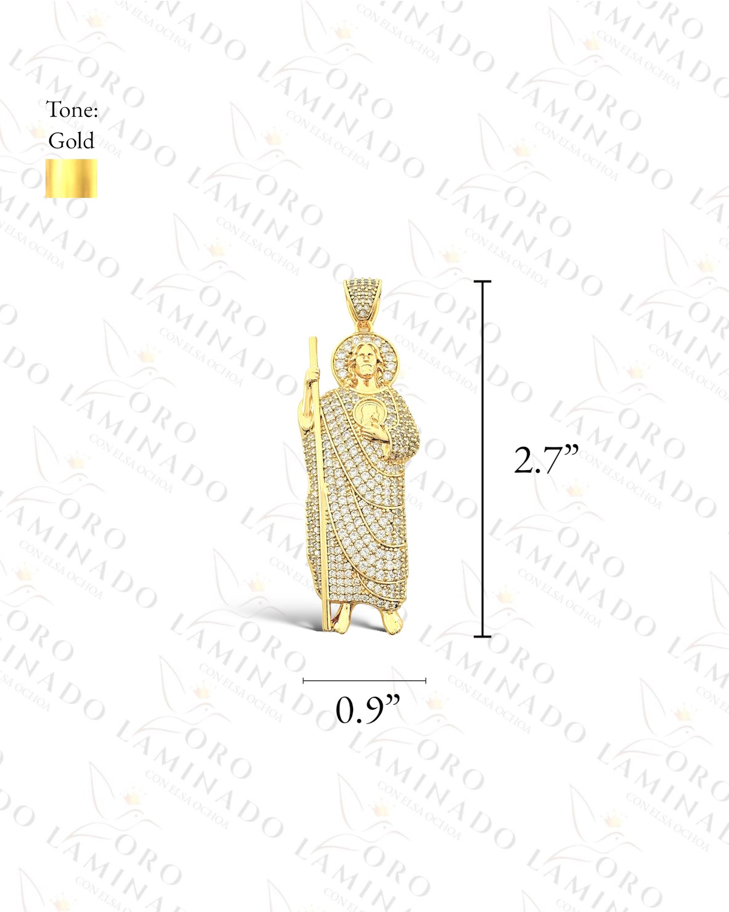 Gold Filled High Quality Diamond Saint Judas Pendant R260