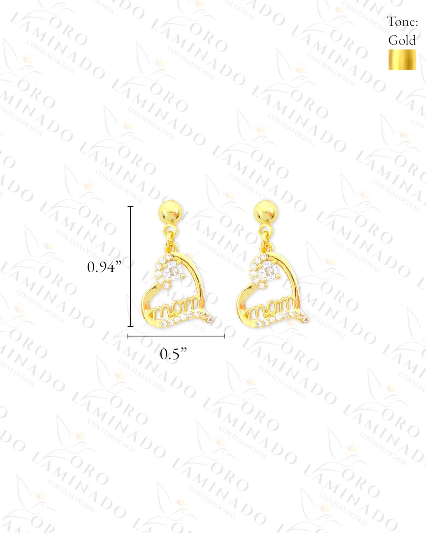 Sparkling MOM Heart Set (Gold Filled) B167