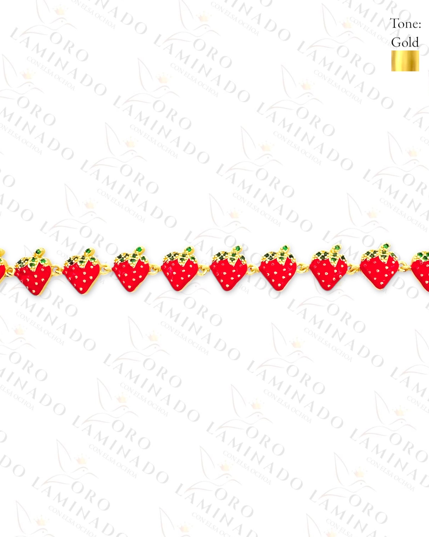 Red Strawberry Bracelet (Gold Filled) C223
