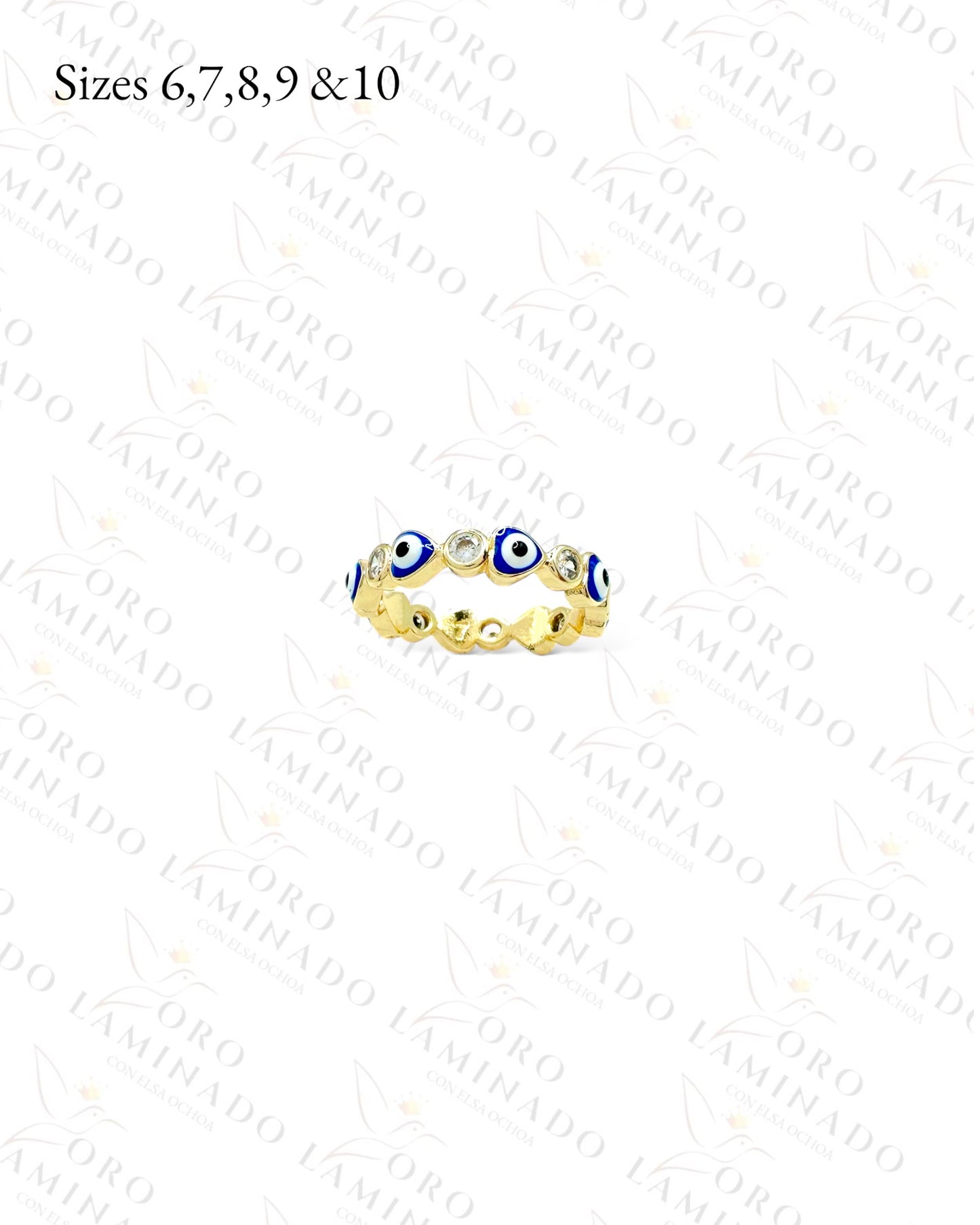 Blue Evil Eye Ring (Gold Filled) B313