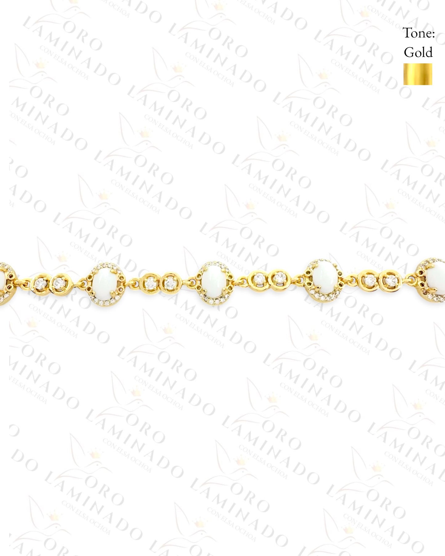 High Quality Clear and Gold Stone Bracelet (Gold Filled) Y70
