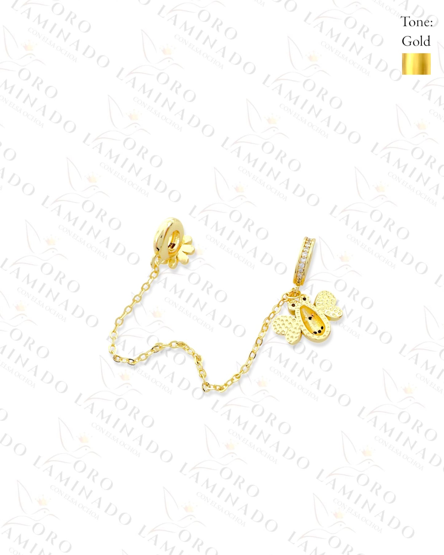 Bee and Flower Safety Chain Charms (Gold Filled) B141