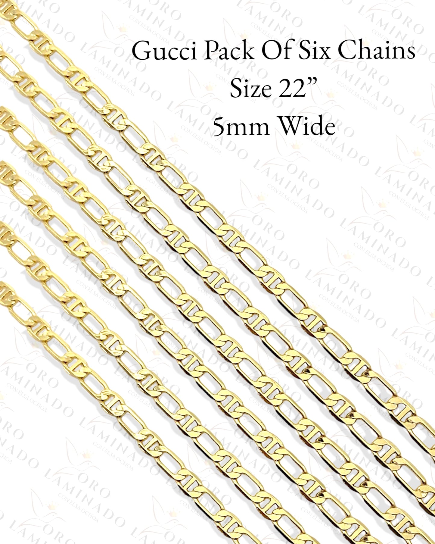 High Quality Gucci Chain Pack of 6 Size 22" C363