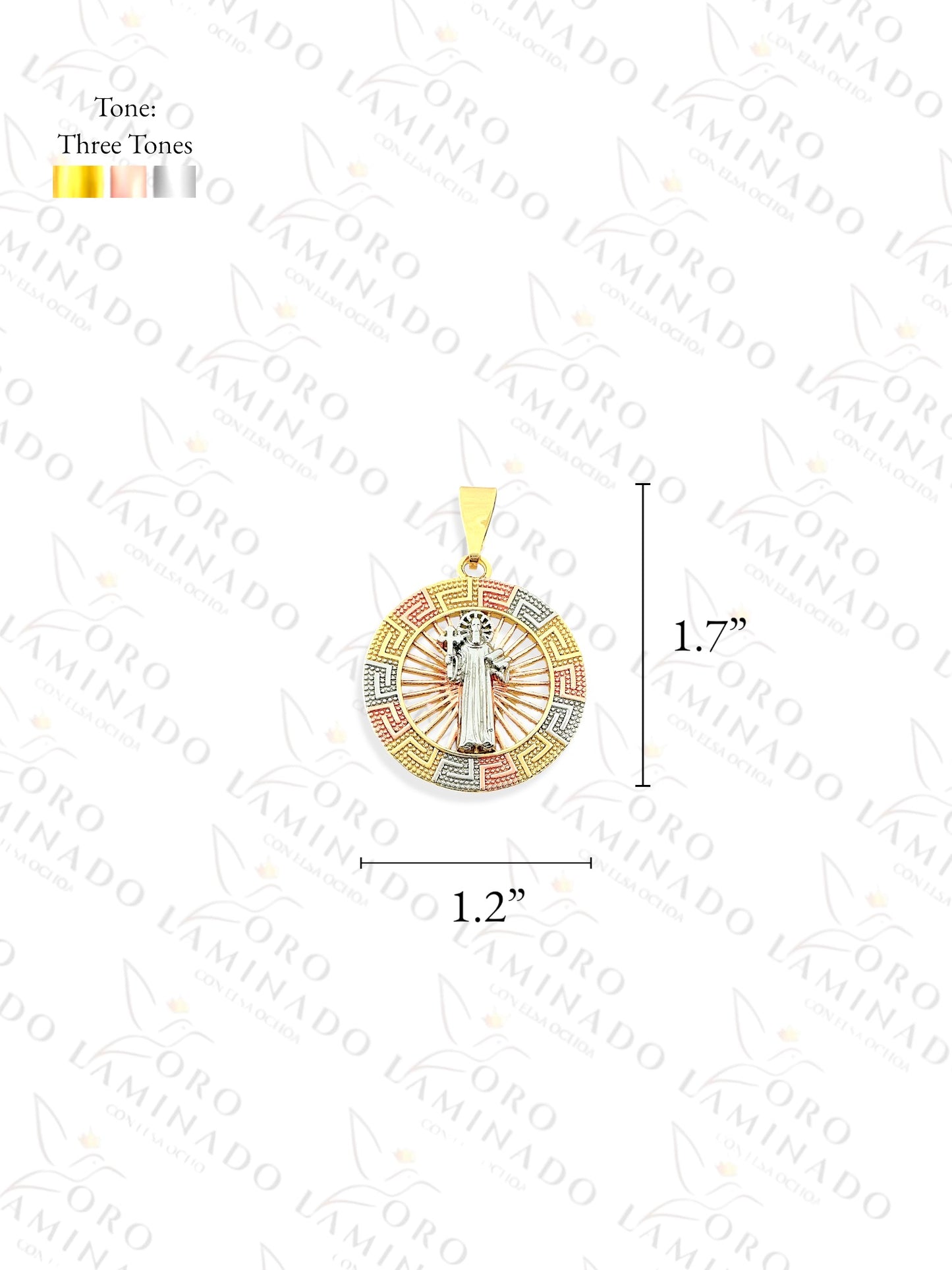 Gold Filled Saint Benedict Tricolor Pendant Y293