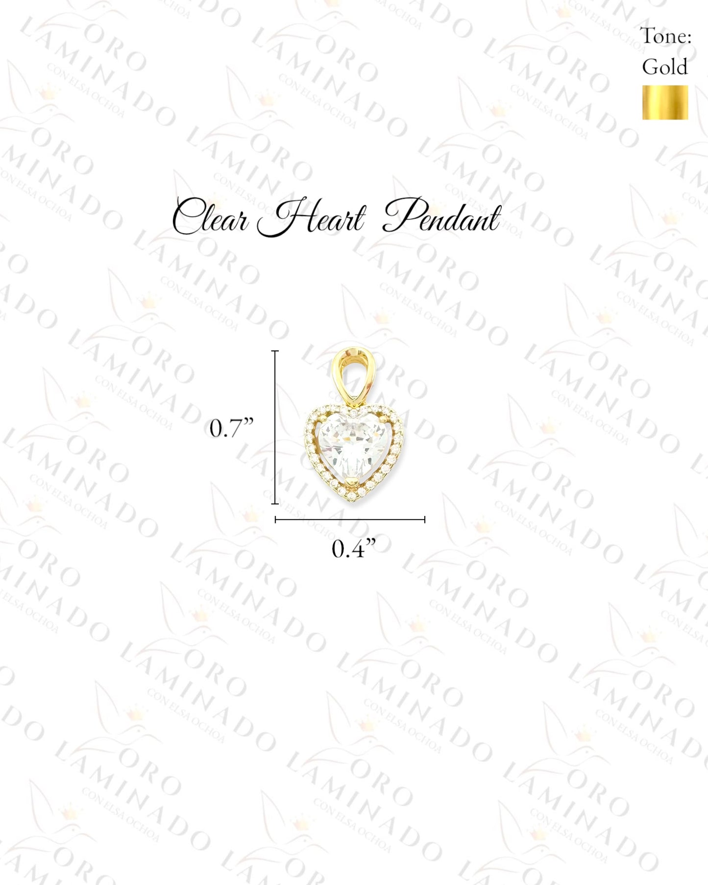High Quality Crystal Heart Pendant (Gold Filled) C216