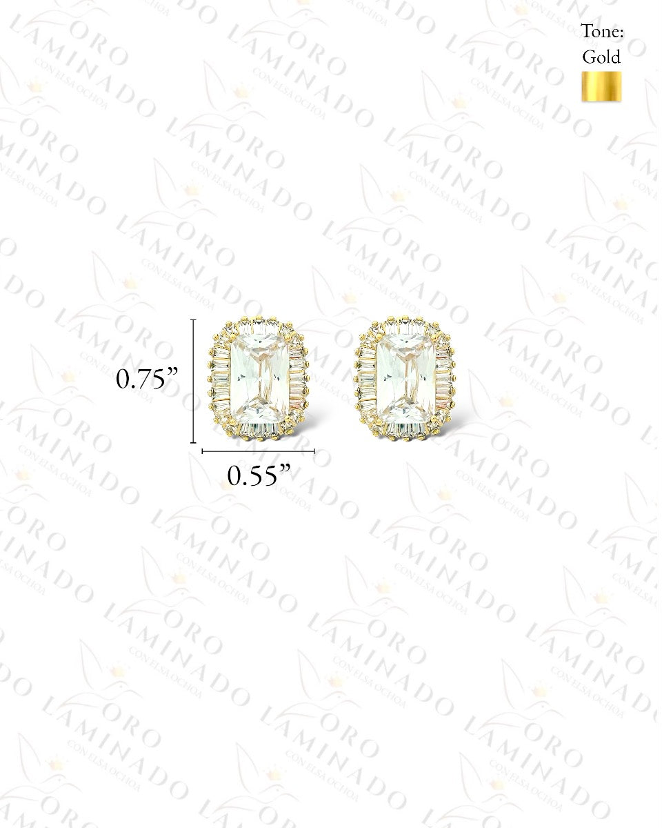 High Quality Crystal Square Hoop Earrings B469