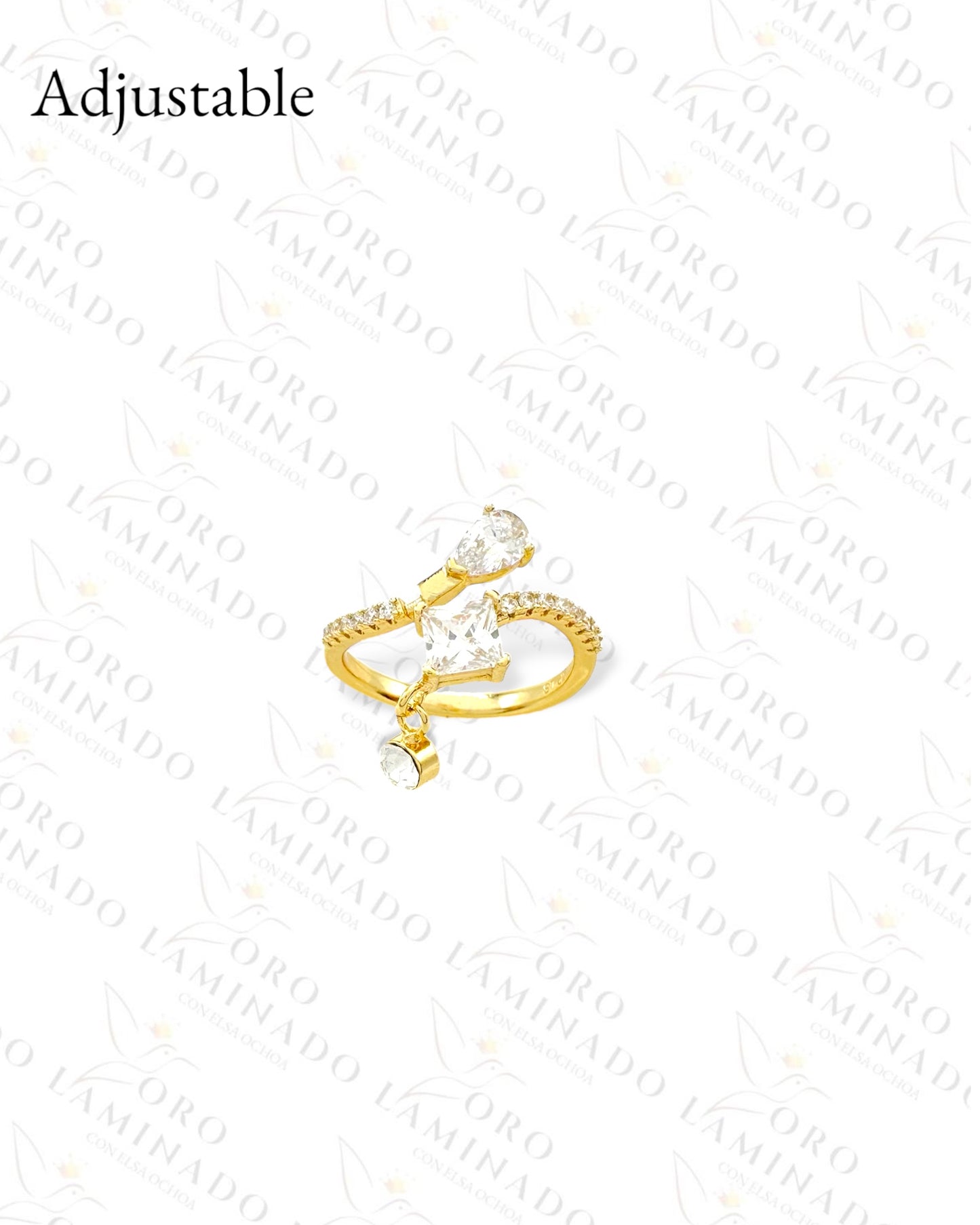 Adjustable High Quality Drop Design Ring (Gold Filled) G382