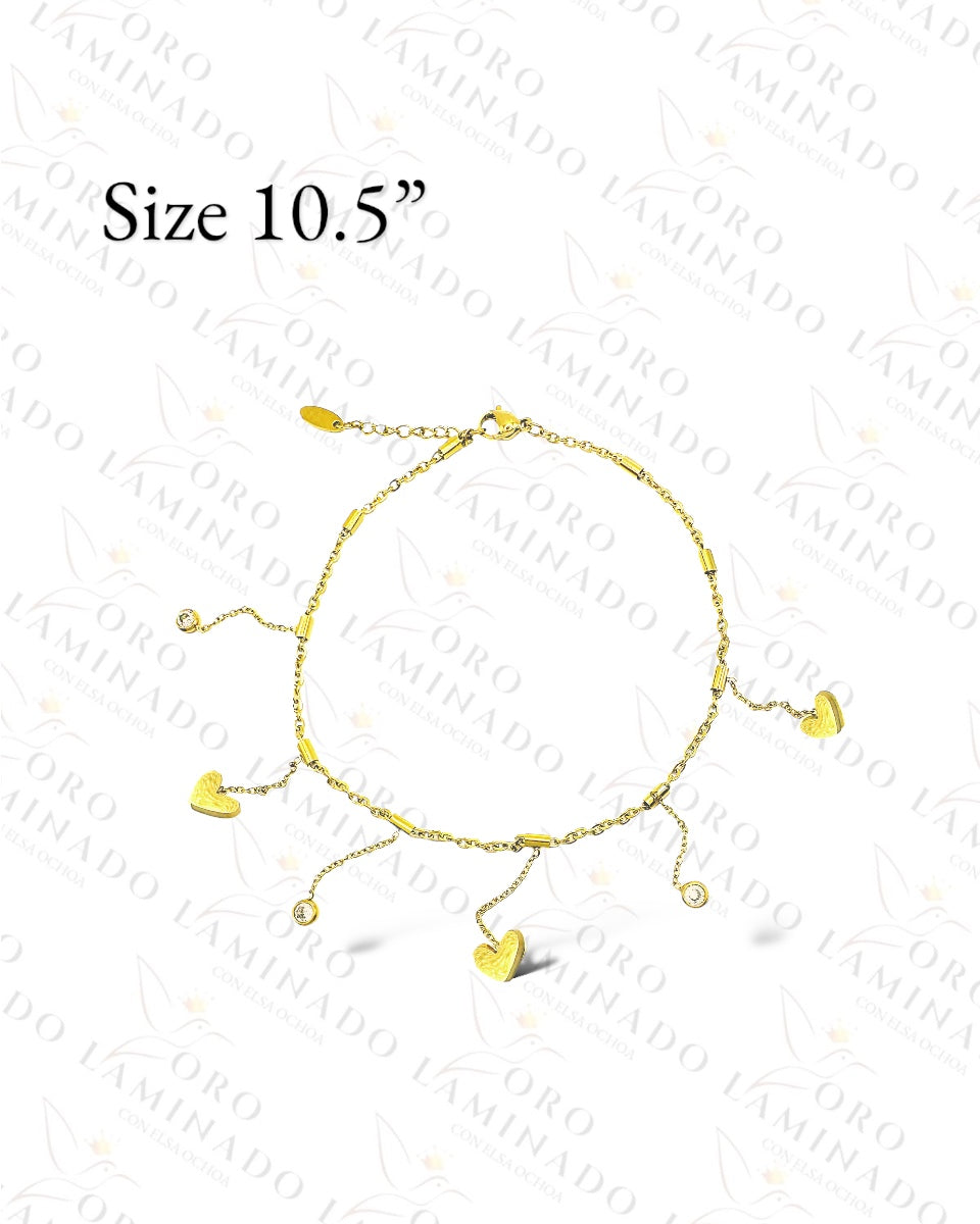 High Quality Stainless Steel Charming Hearts Anklet (Pack of 3) G322