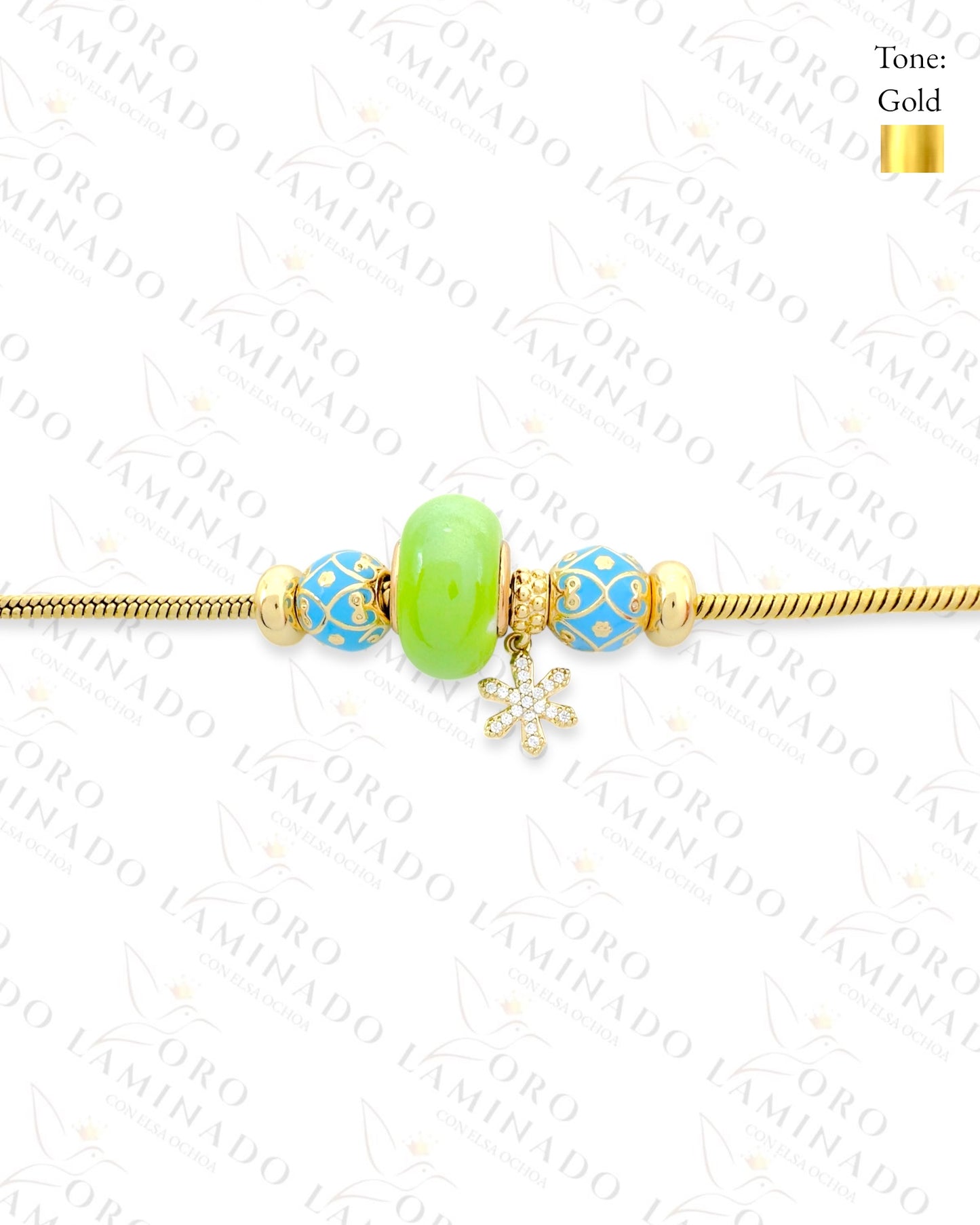 High Quality Sparkling Snowflake Charm Bracelet C386