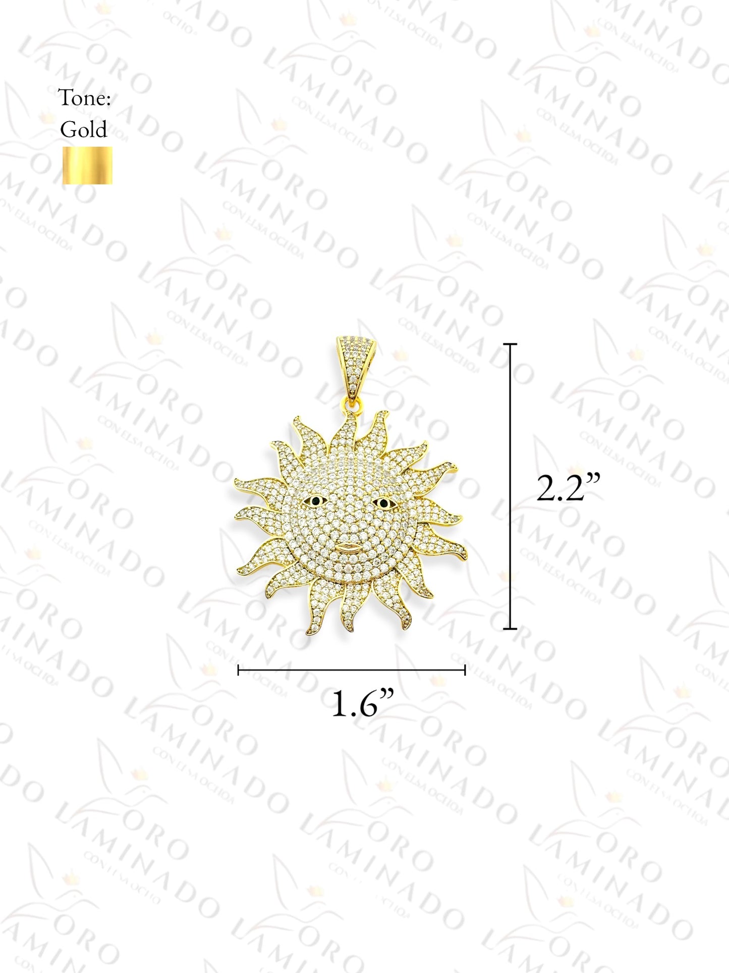 Gold Filled Diamond Sun Pendant B294