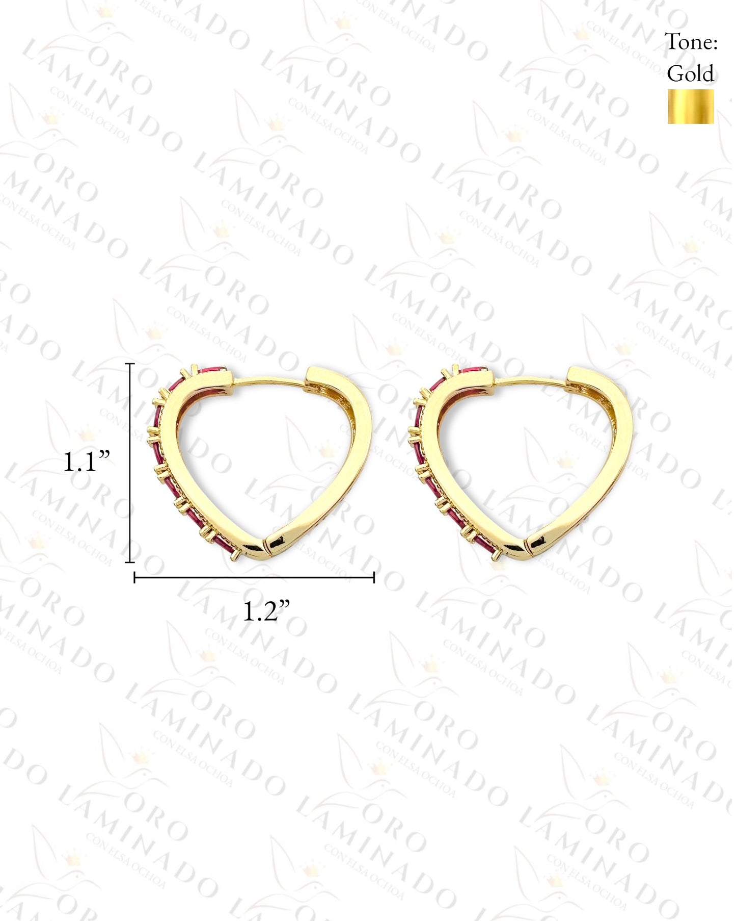 High Quality Orange Stone Hoop Earrings (Gold Filled) B4
