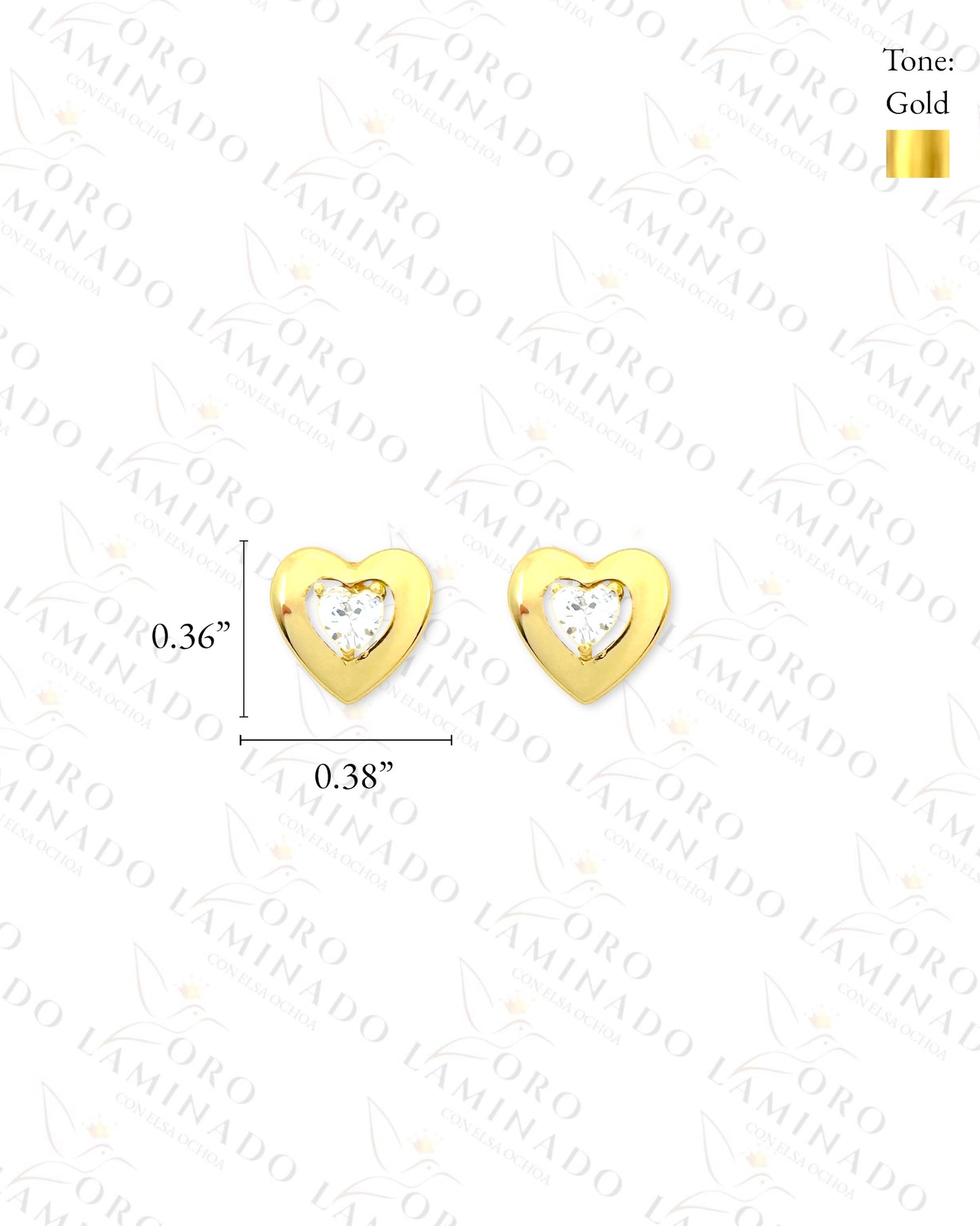 High Quality Golden Heart Earrings (Gold Filled) B370