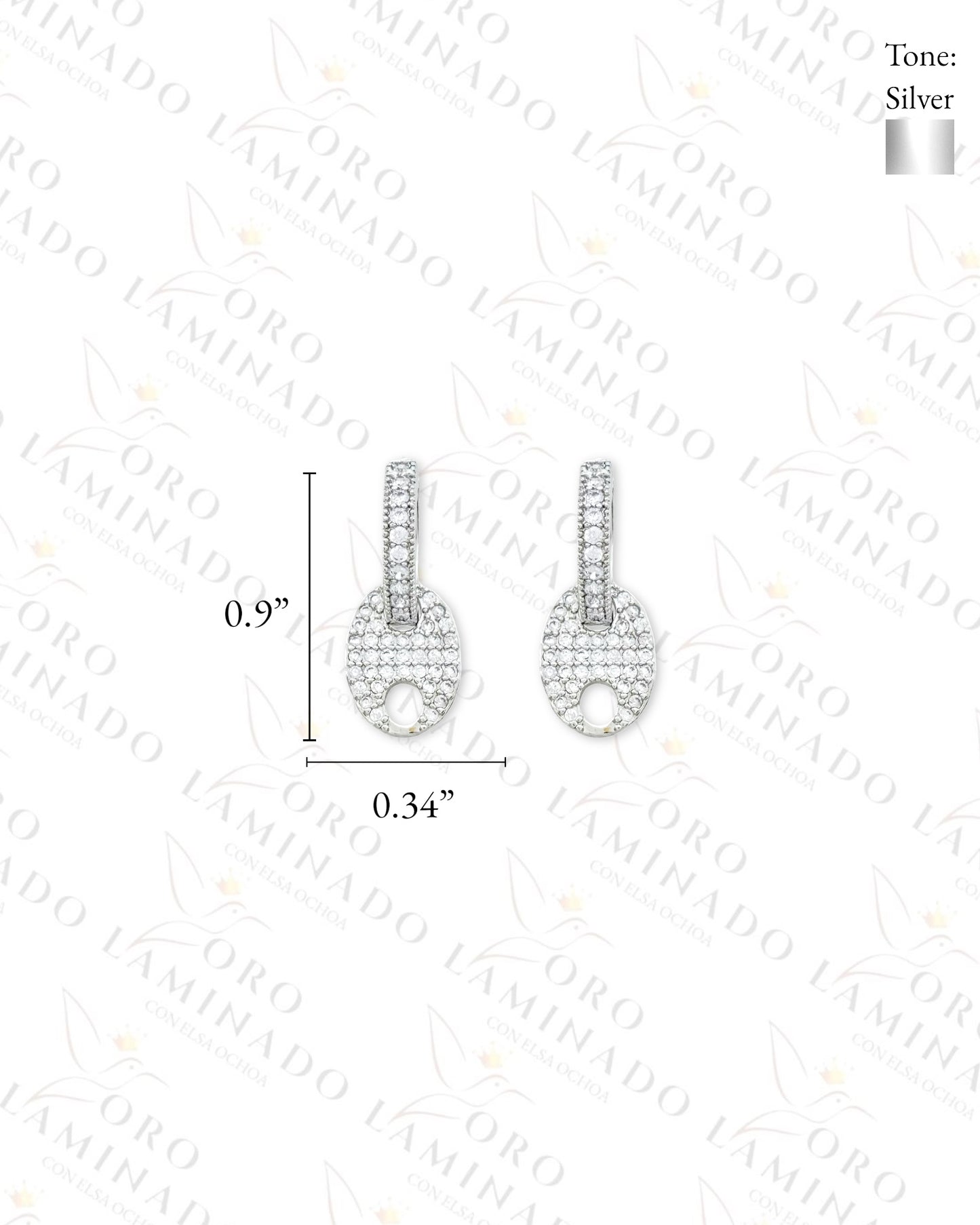 Link Chain Silver Hoop Earrings (Gold Filled) Y447