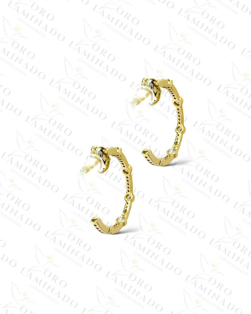 High Quality Clear Stone Hoop Earrings B29