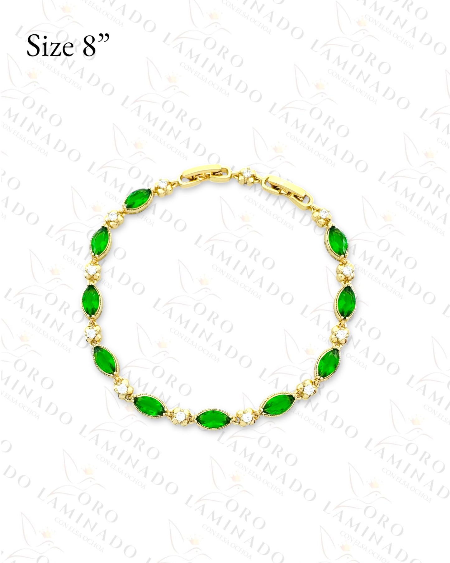 High Quality Green Stones Design Bracelet (Gold Filled) Y461