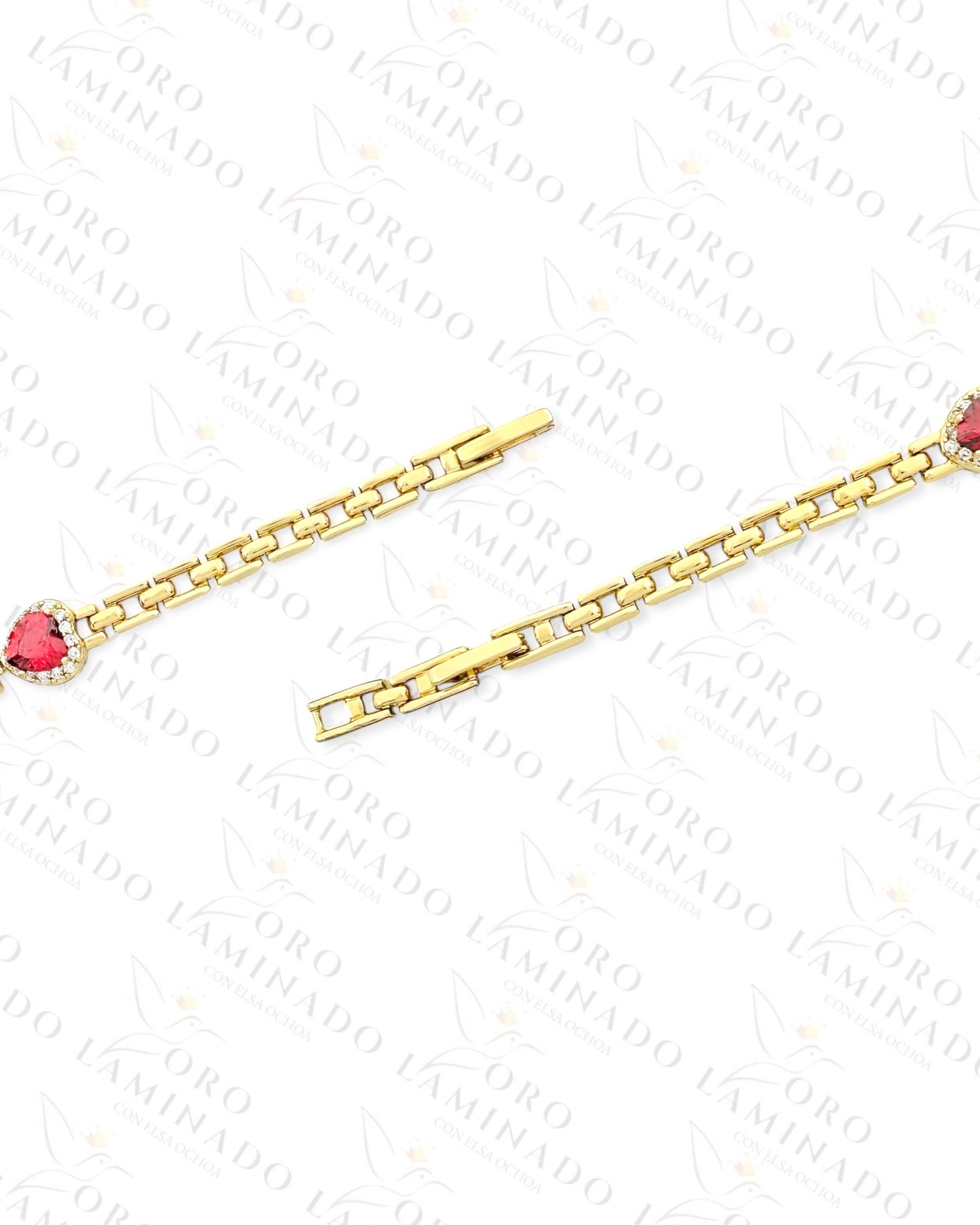 High Quality Multi-Color Crystal Heart Bracelet (Gold Filled) R10